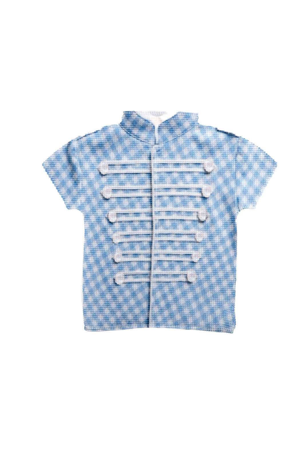 MOF Military-Inspired Graphic Pleated T-Shirt
