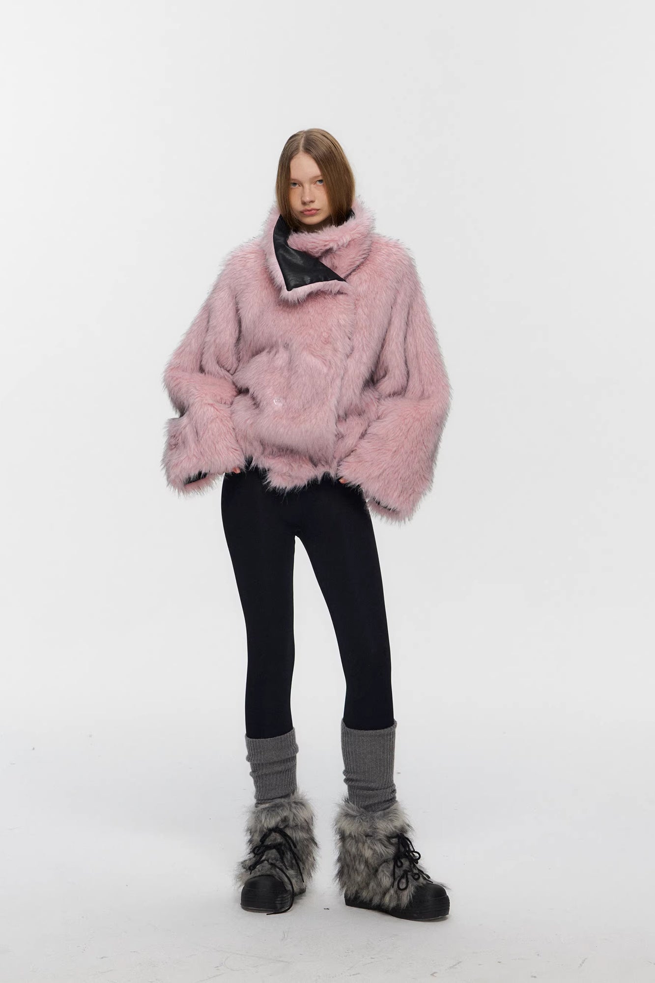 10AMSOTIIIIIIRED Reversible Faux-Leather & Faux-Fur Biker Jacket