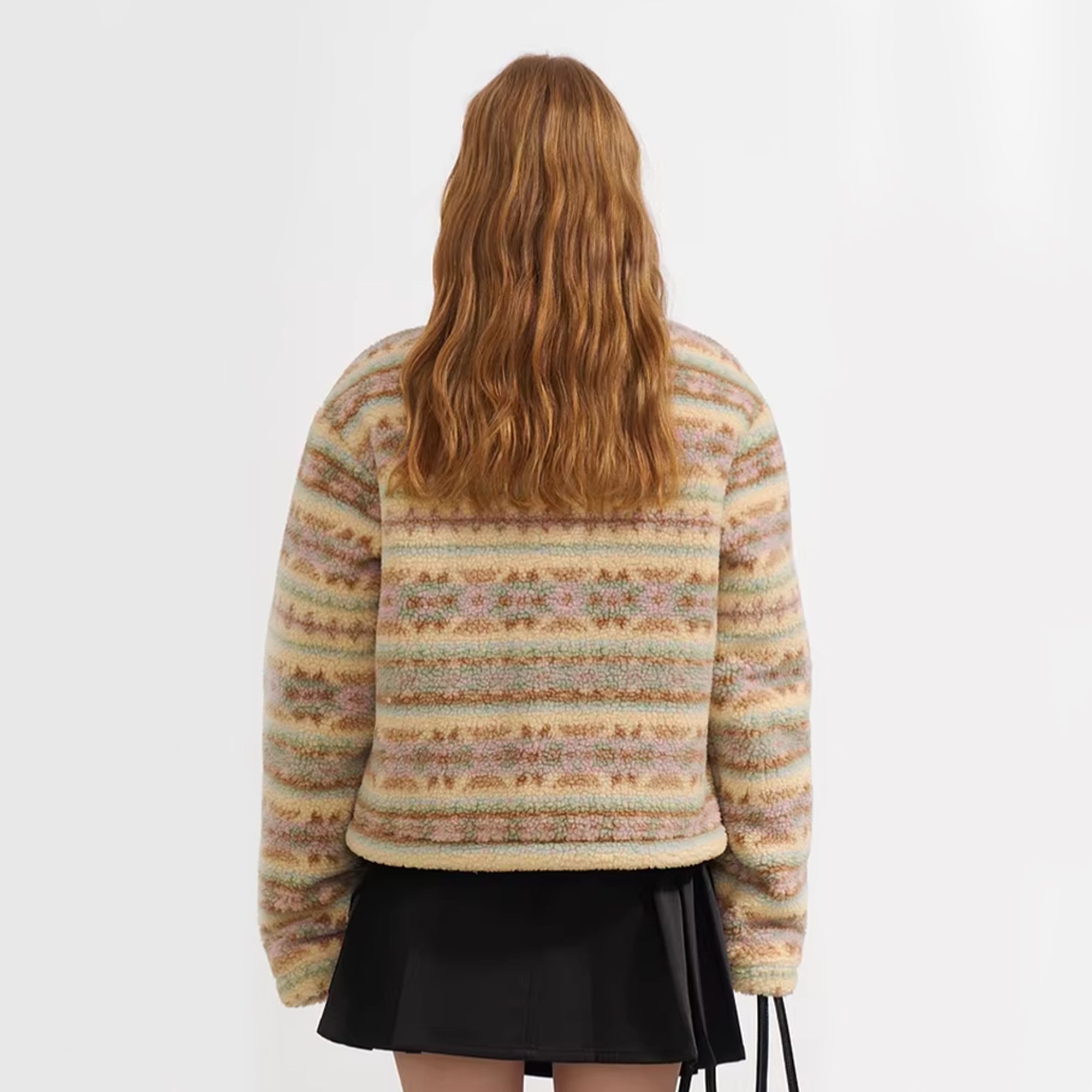 SOFITTE Stripes Fair Isle Faux-Shearling Jacket