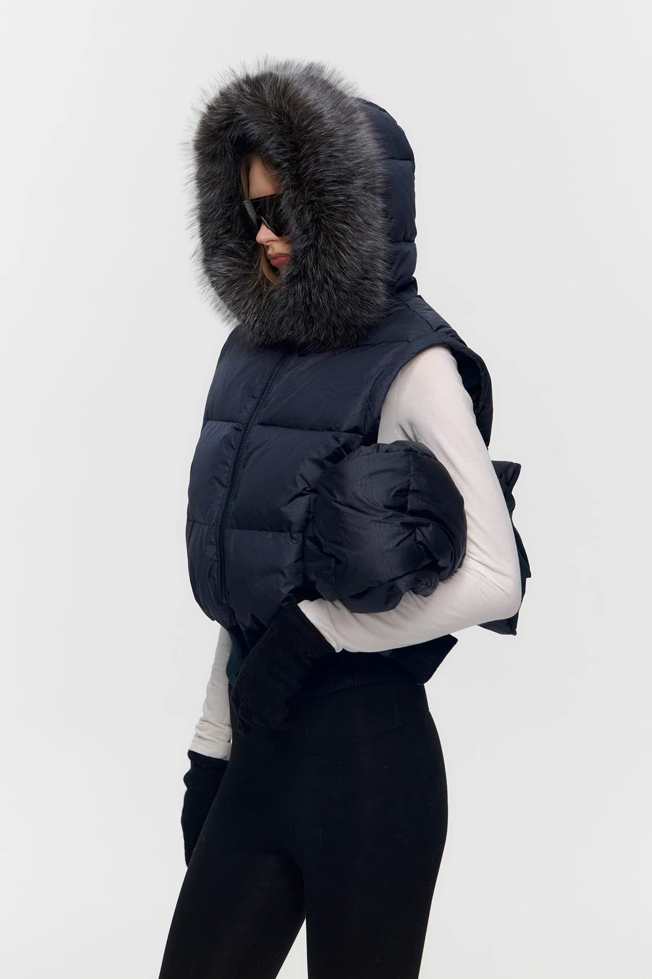 10AMSOTIIIIIIRED Detachable Sleeves Down Puffer Jacket
