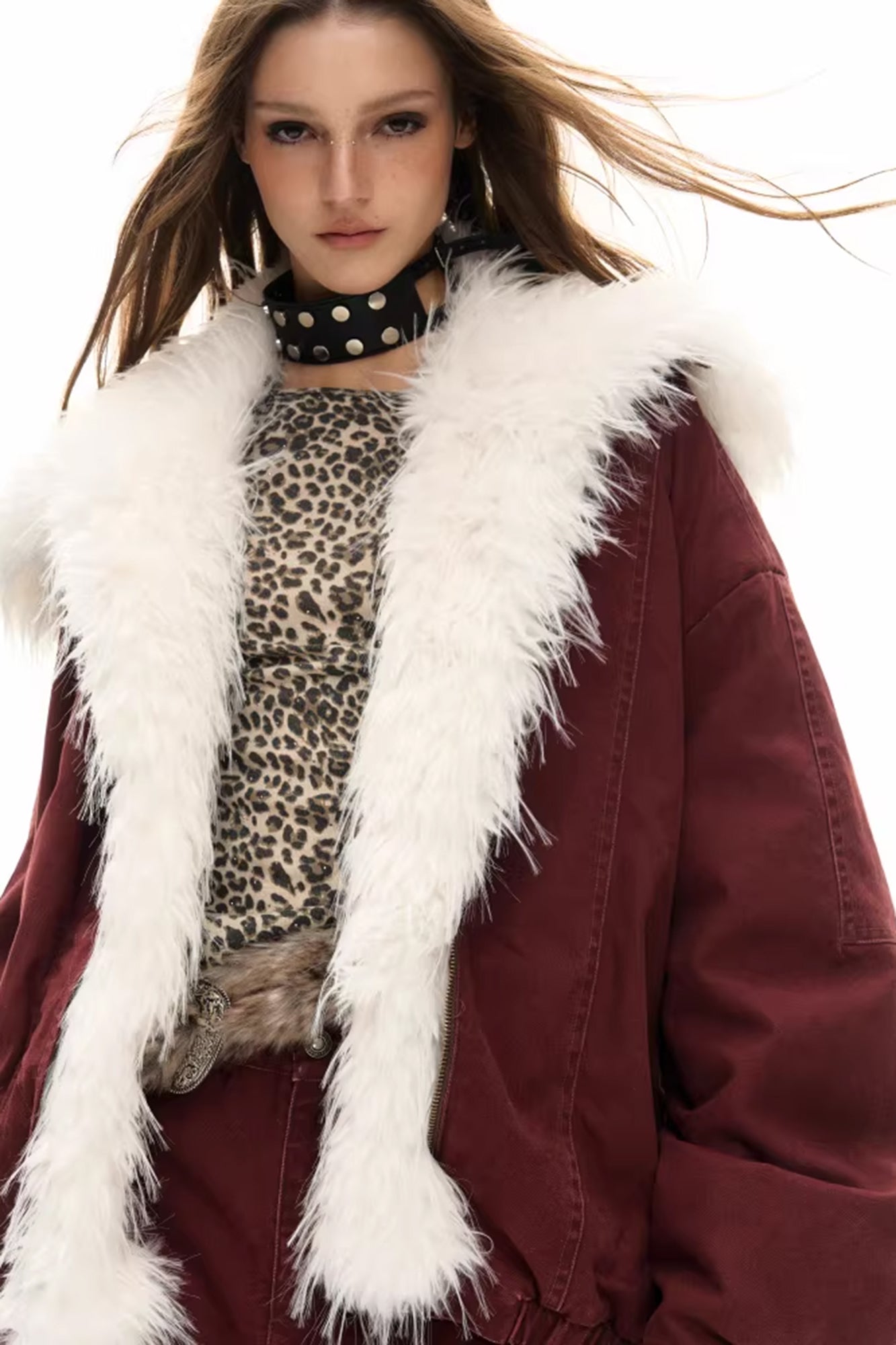 10AMSOTIIIIIIRED Detachable Faux-Fur Collar Puffer Jacket