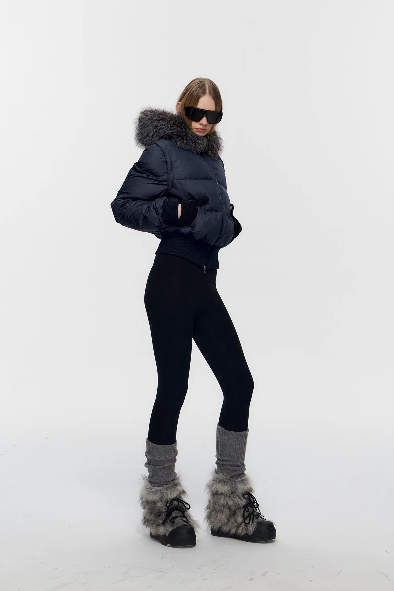 10AMSOTIIIIIIRED Detachable Sleeves Down Puffer Jacket