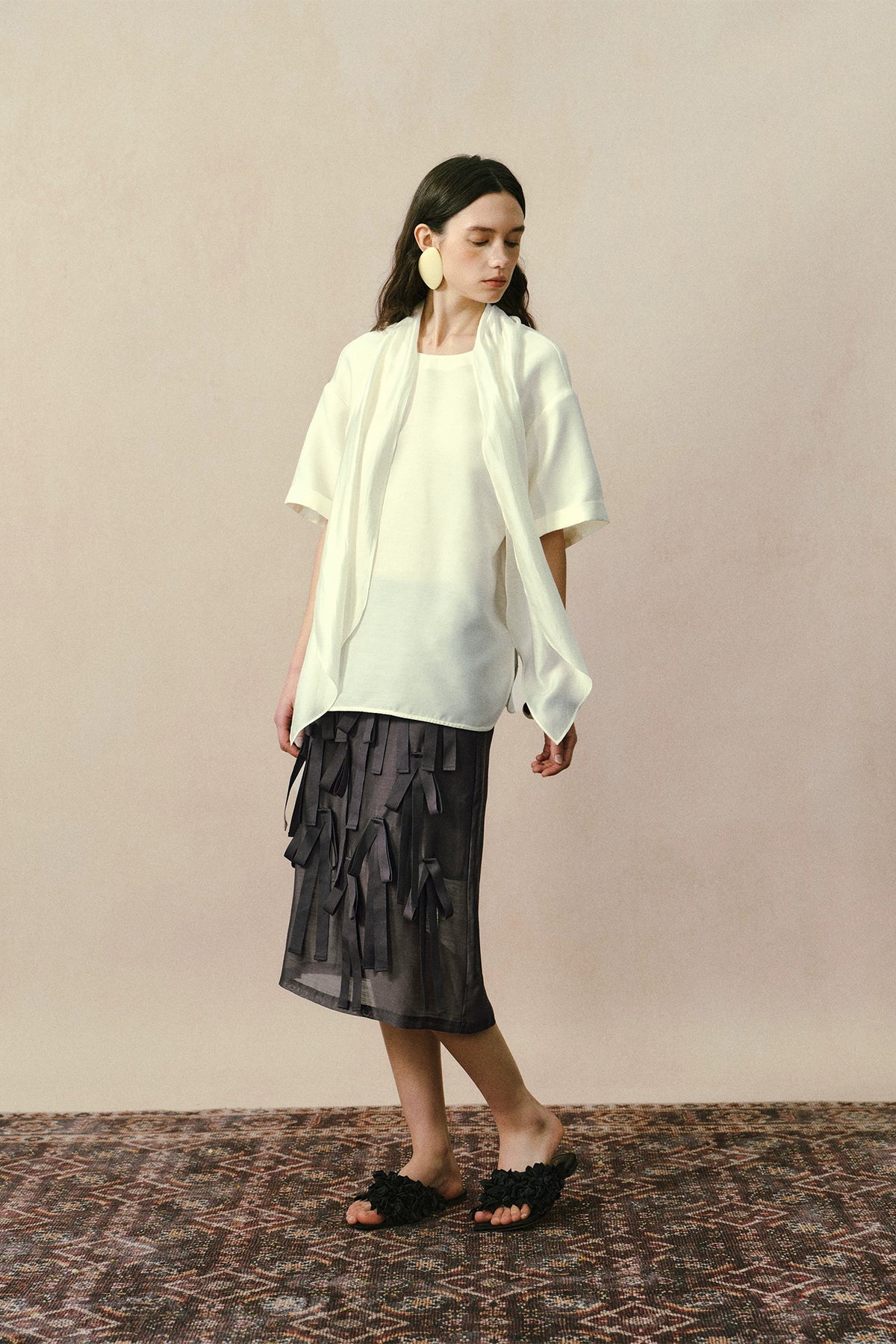 YUANYE Multi-Way Scarf-Tie Oversized Tee