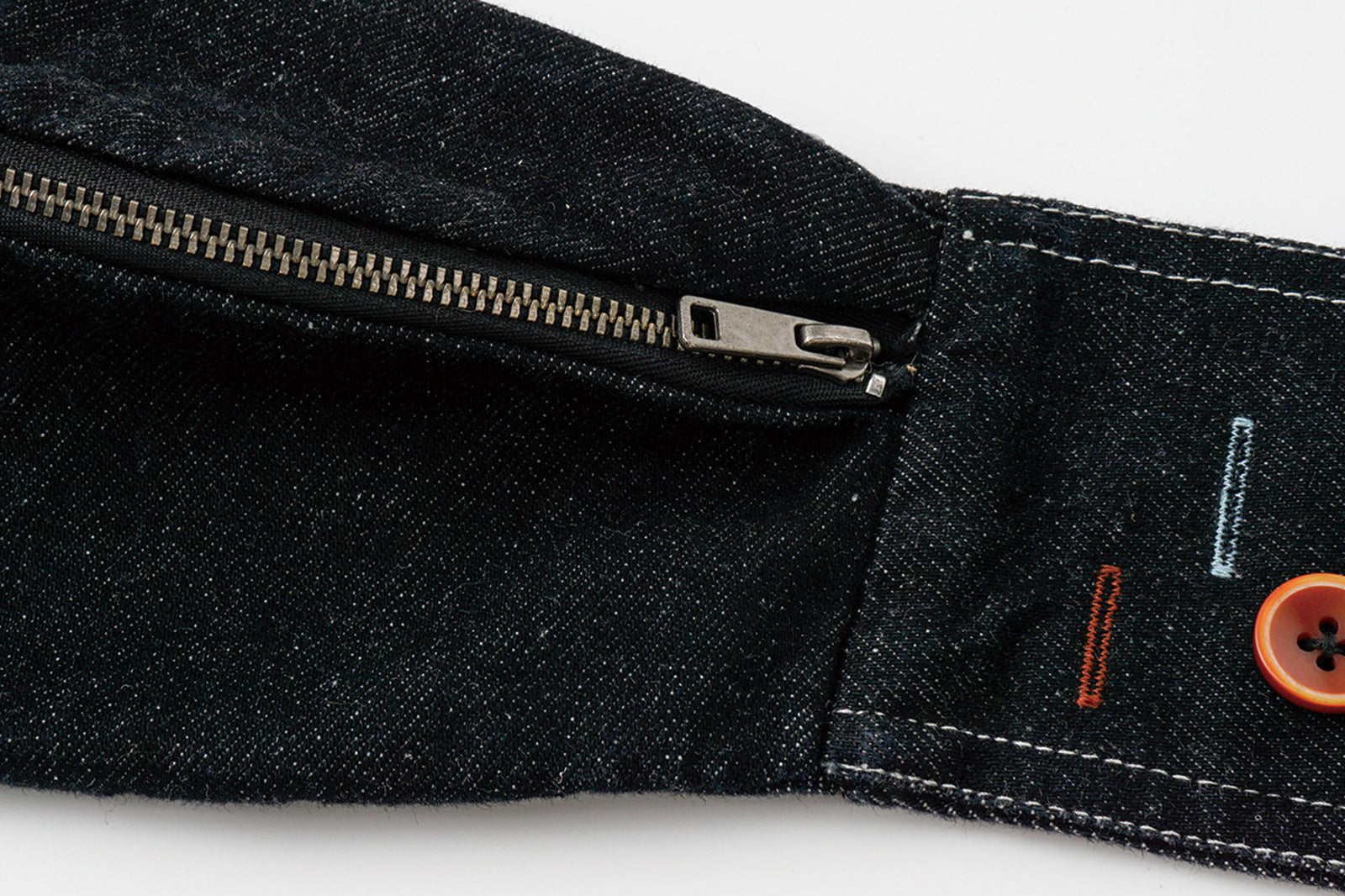 OINIMI Embroidered Buttonhole Denim Belt Bag