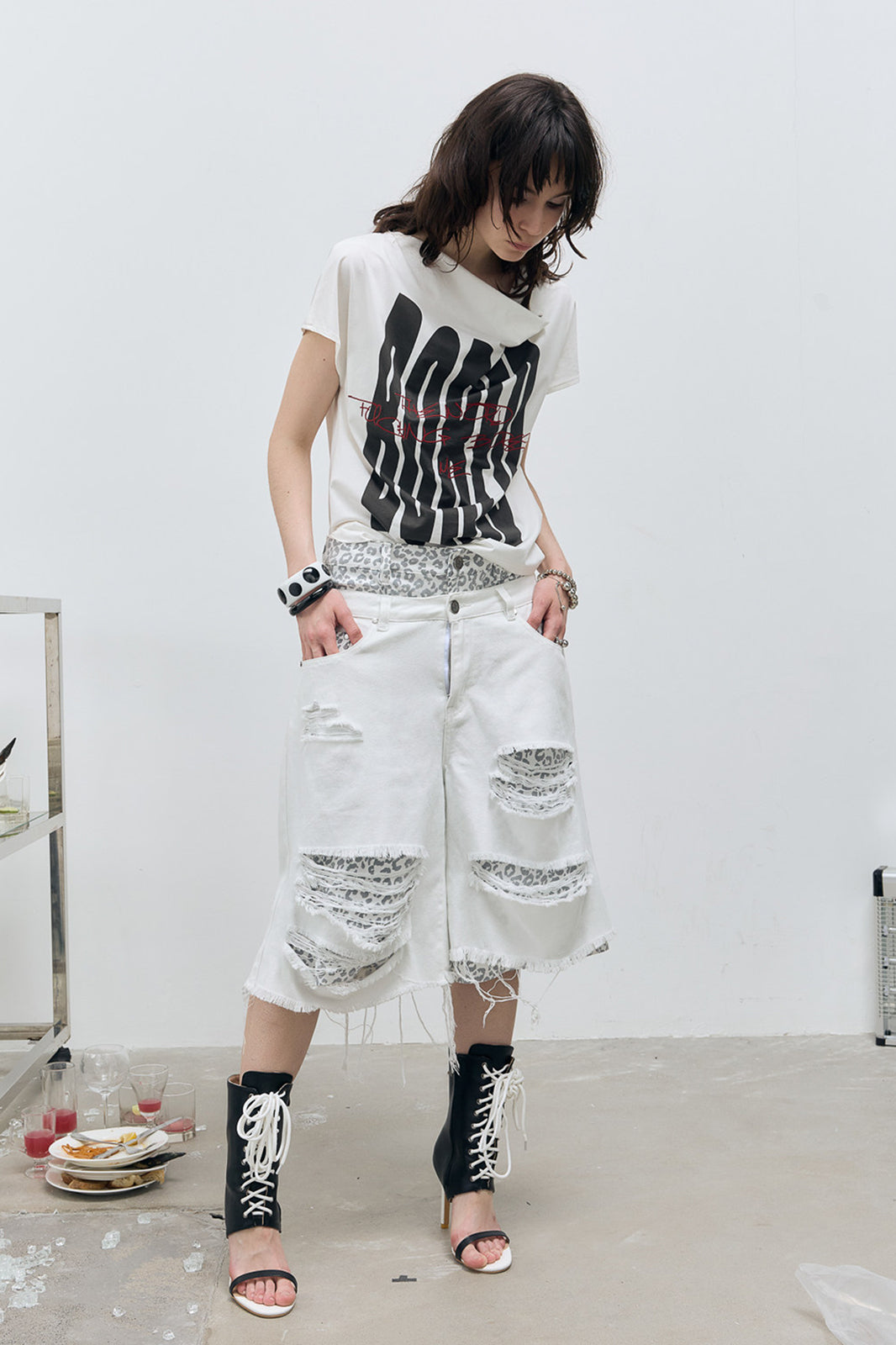 FULLTIDE BORED Graphic Asymmetrical T-Shirt