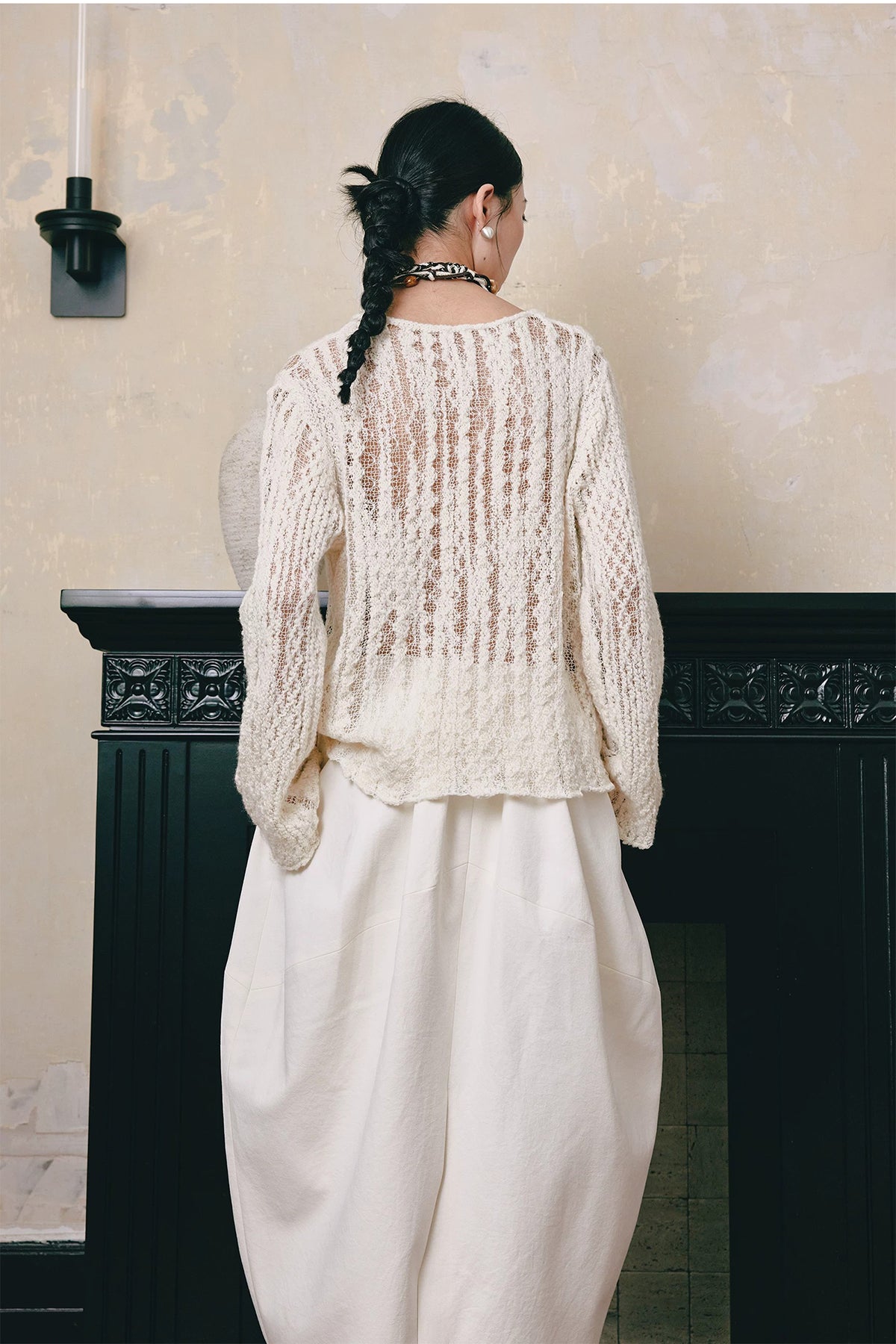 YUANYE High-Waist Cocoon Midi Skirt