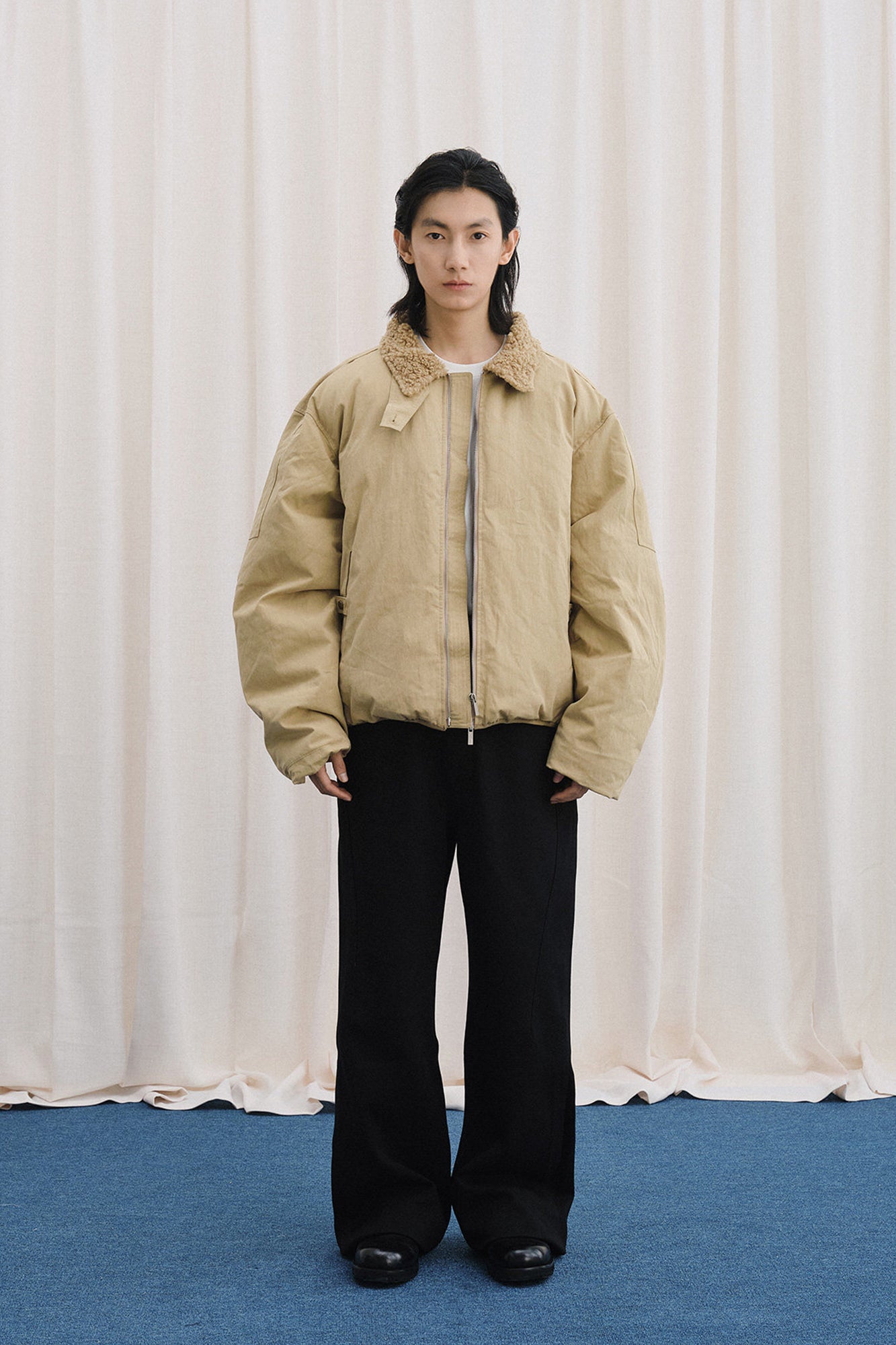 LIVINGTOWN Fleece-Lined Tab Collar Sorona Jacket