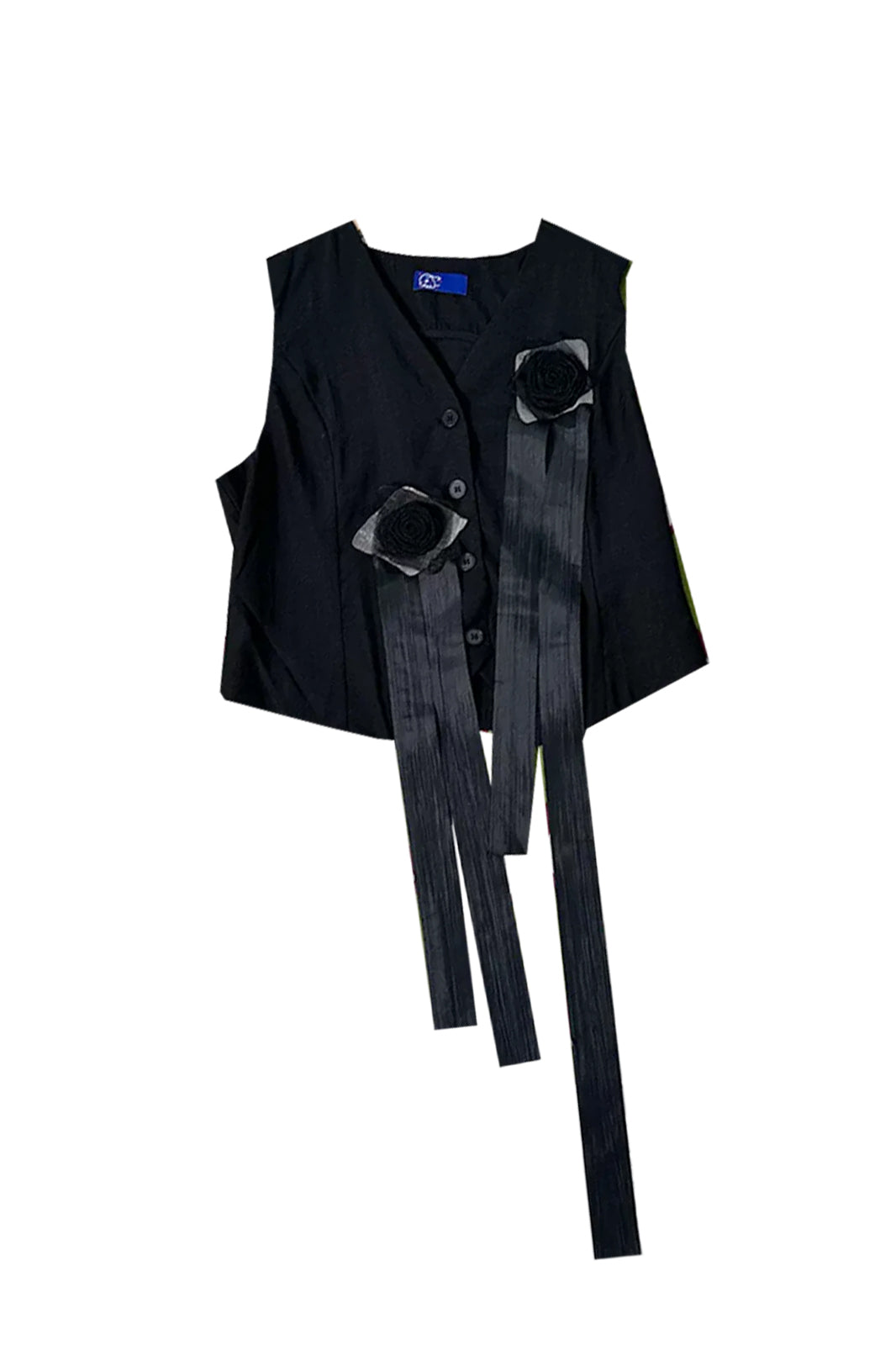 NOPMOB Rosette Fringe Irregular Linen Vest