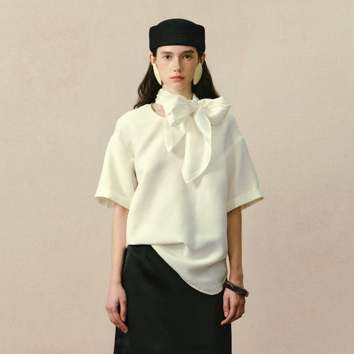 YUANYE Multi-Way Scarf-Tie Oversized Tee