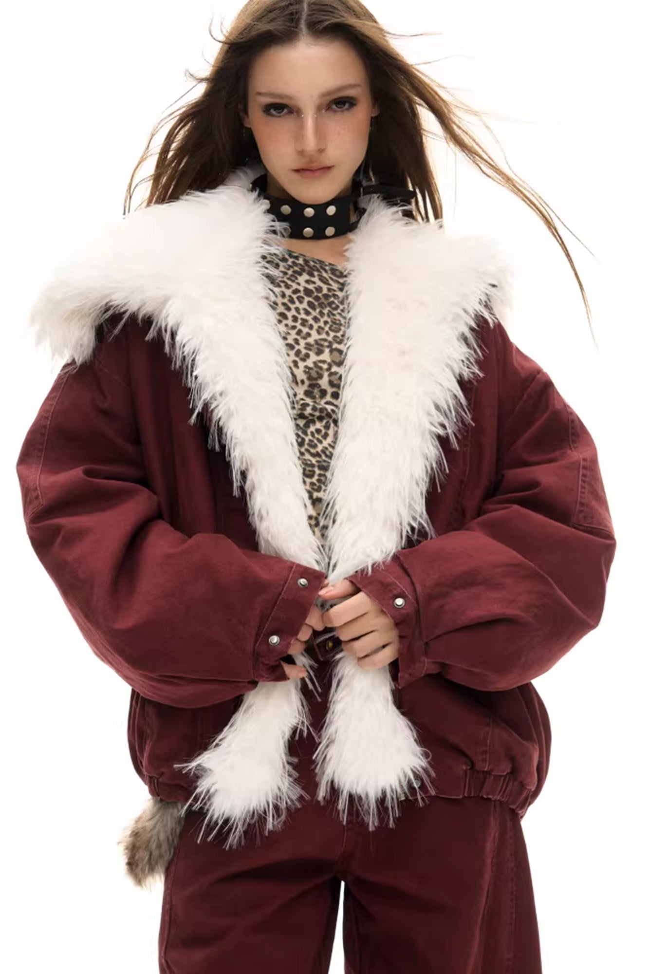 10AMSOTIIIIIIRED Detachable Faux-Fur Collar Puffer Jacket