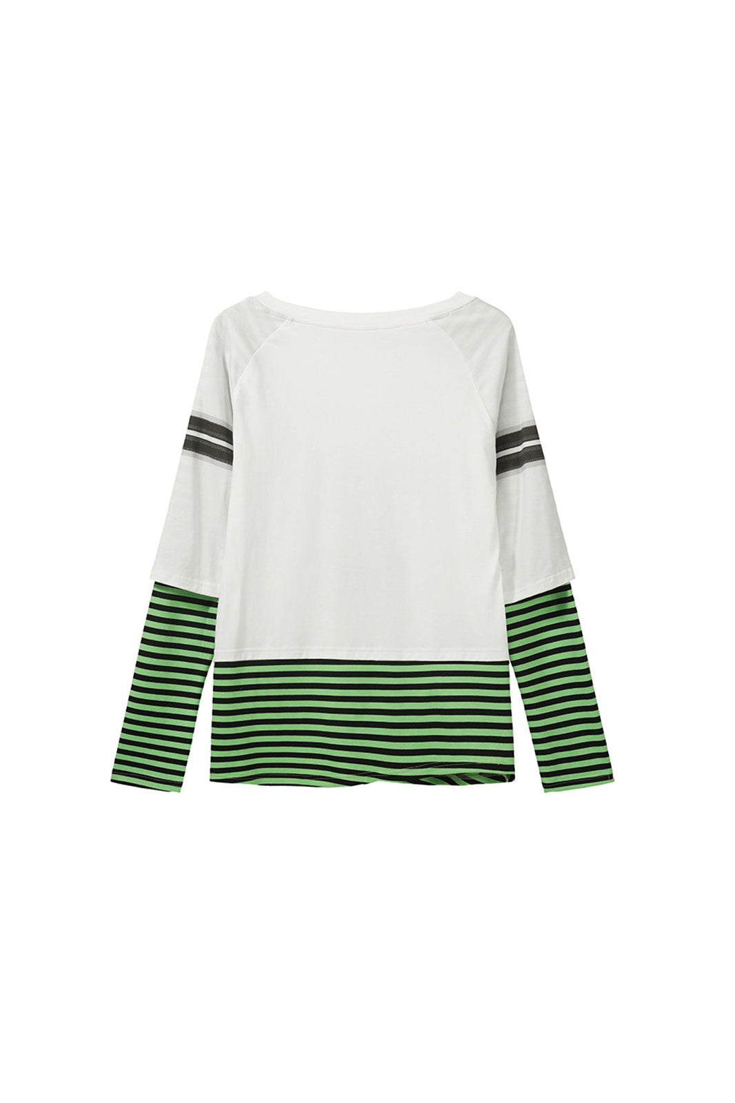FULLTIDE Graffiti Spliced Stripe Layered Long-Sleeve Tee