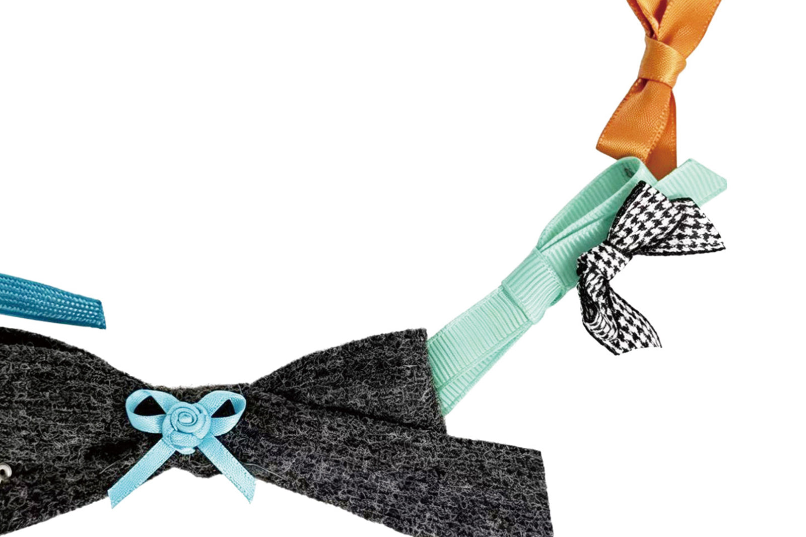 OINIMI Mixed Ribbon Bow Necklace