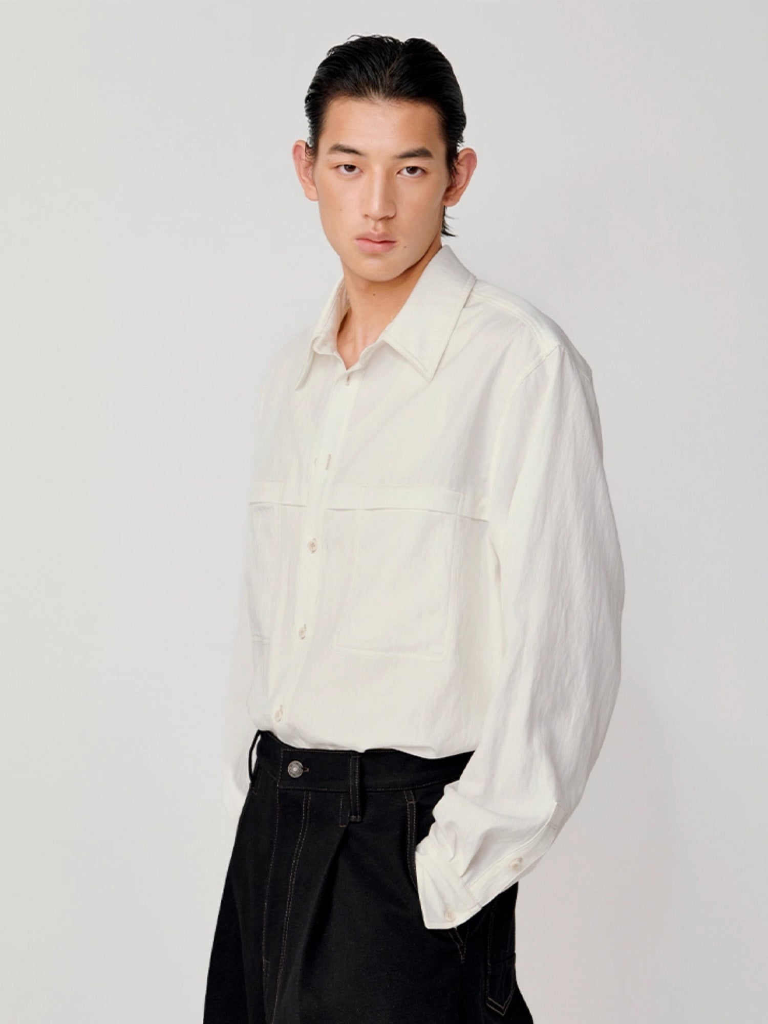 OPICLOTH Minimal Stitch Tencel-Blend Shirt, premium urban and streetwear designers apparel on PROJECTISR.com, OPICLOTH