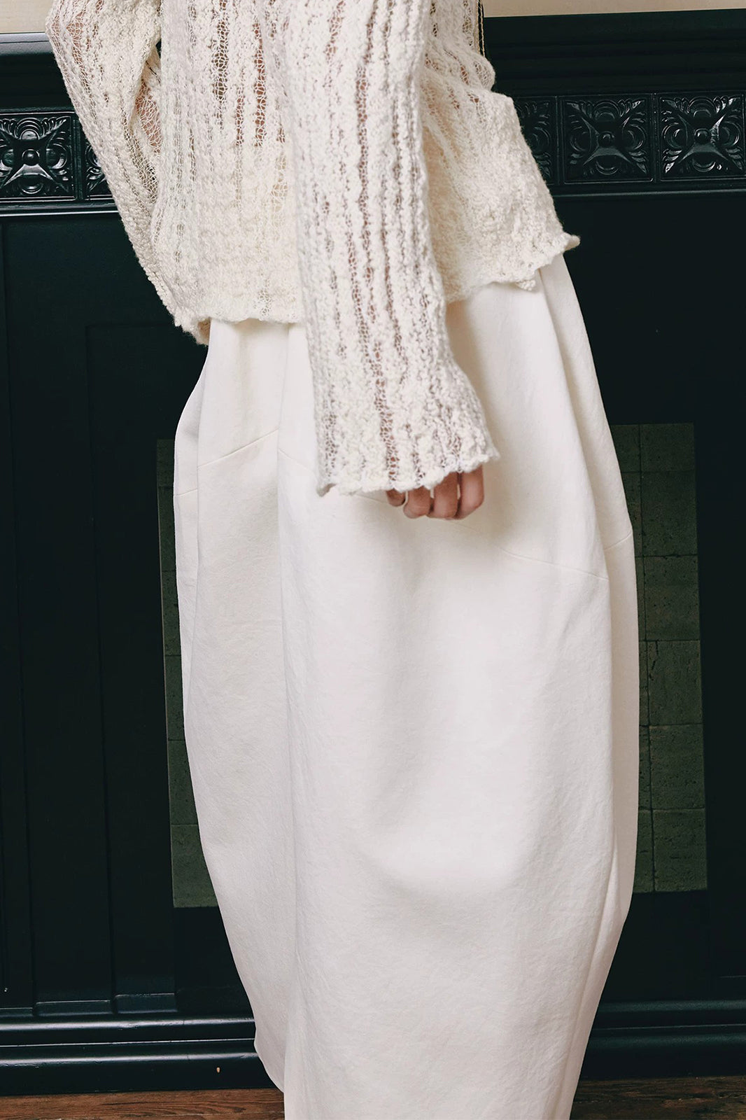 YUANYE High-Waist Cocoon Midi Skirt
