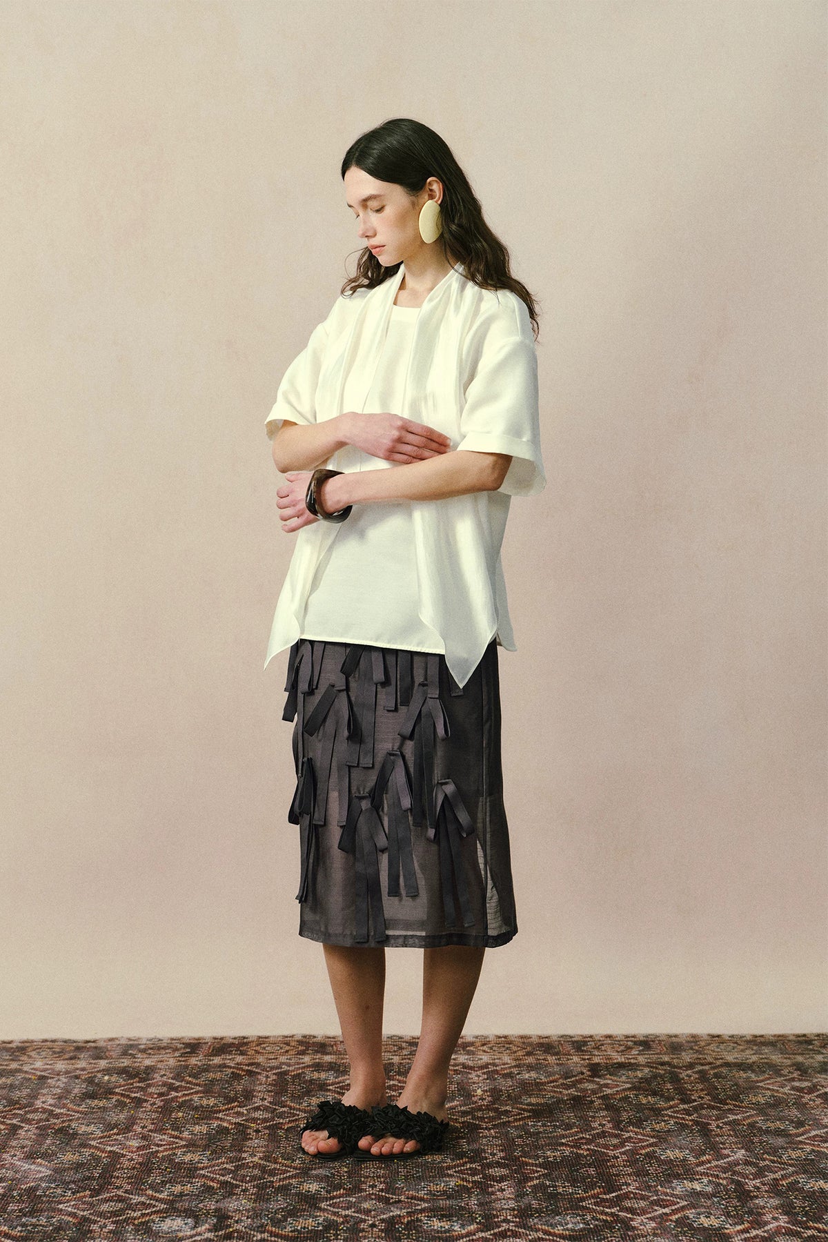 YUANYE Multi-Way Scarf-Tie Oversized Tee