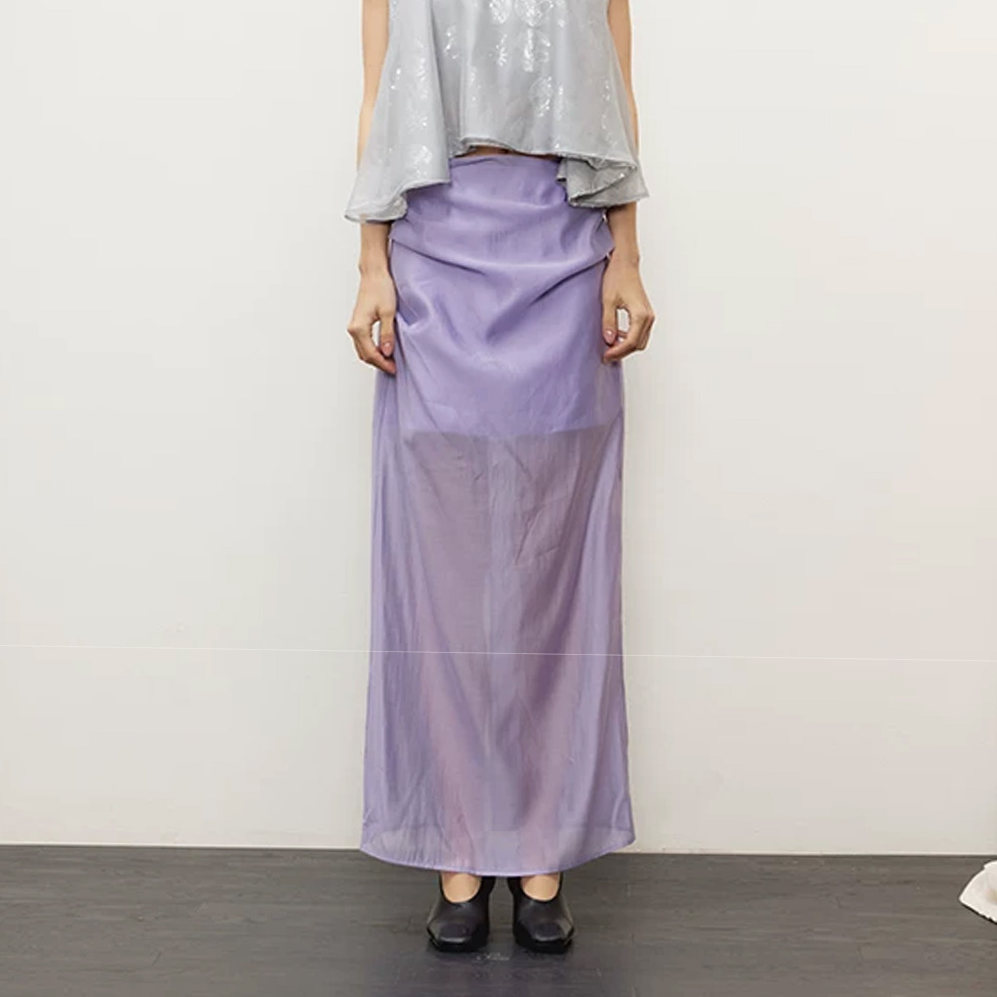 LAYERS Essential Draped Side-Slit Maxi Skirt