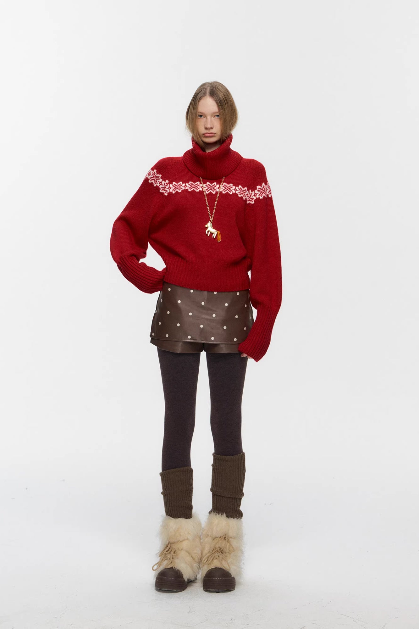 10AMSOTIIIIIIRED Detachable Turtleneck Wool-Blend Fair Isle Sweater