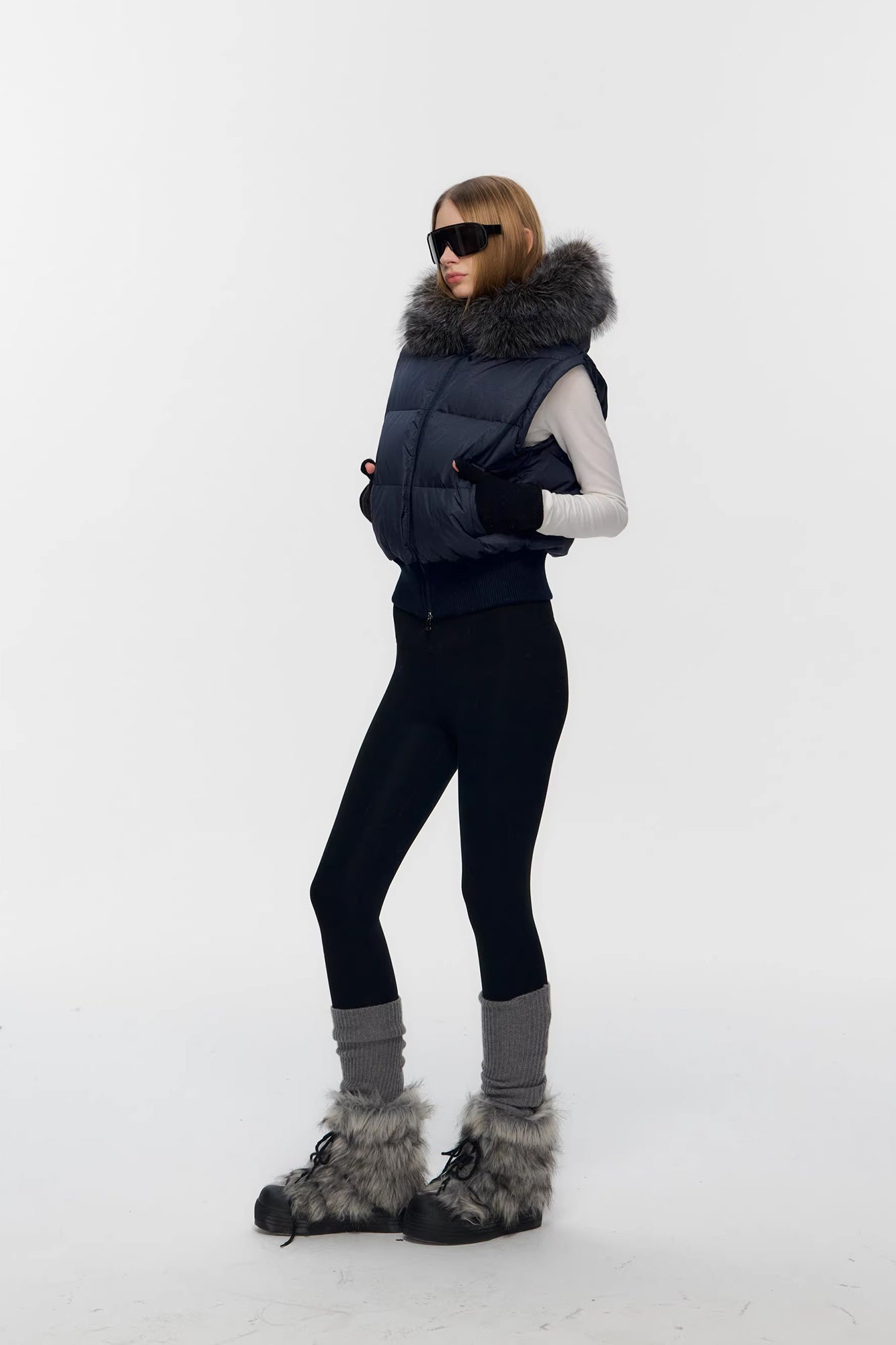 10AMSOTIIIIIIRED Detachable Sleeves Down Puffer Jacket