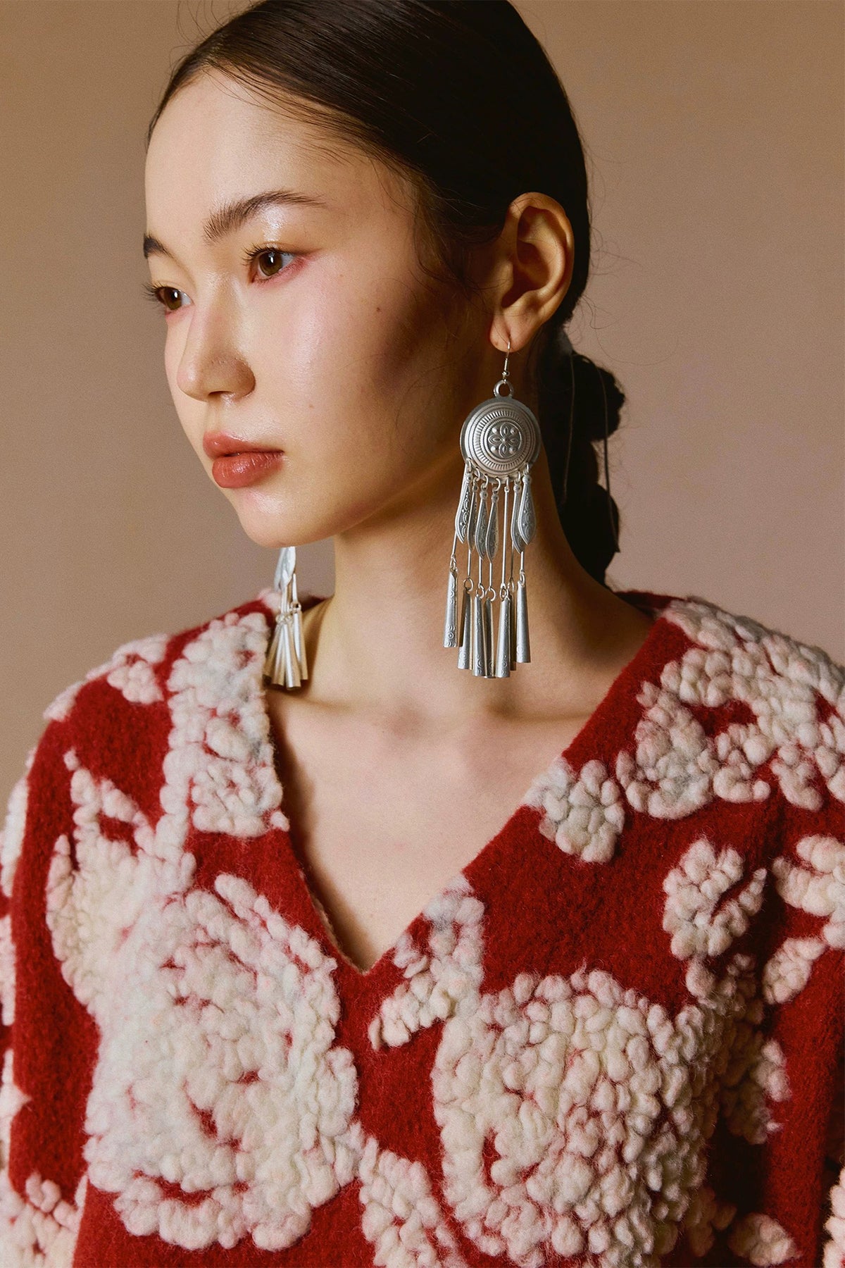 YUANYE Wool-Blend Floral Jacquard Jacket
