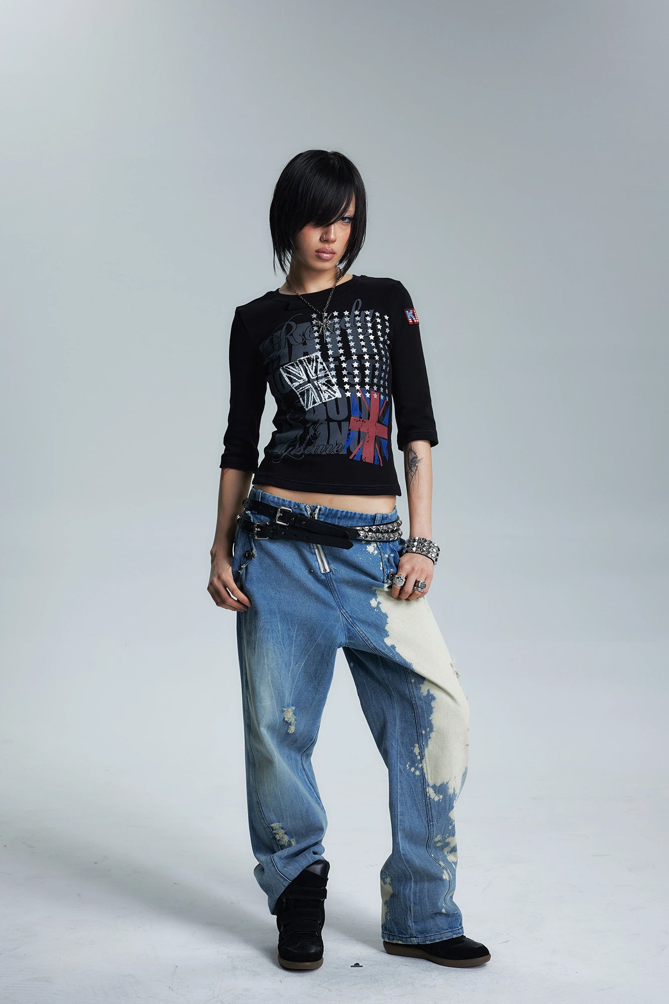 NONAME SPACE Union Jack Graphic Slim Tee
