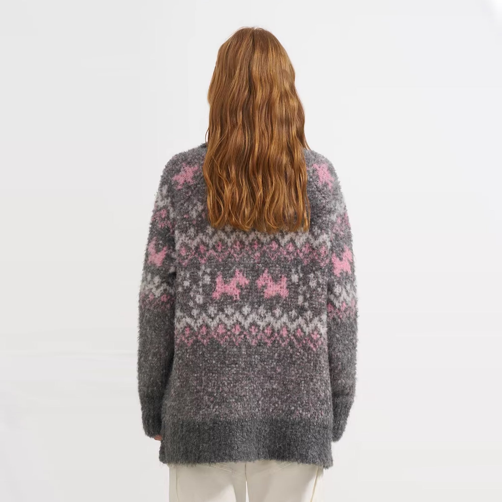 SOFITTE Labeled Fair Isle Bouclé Knit Cardigan