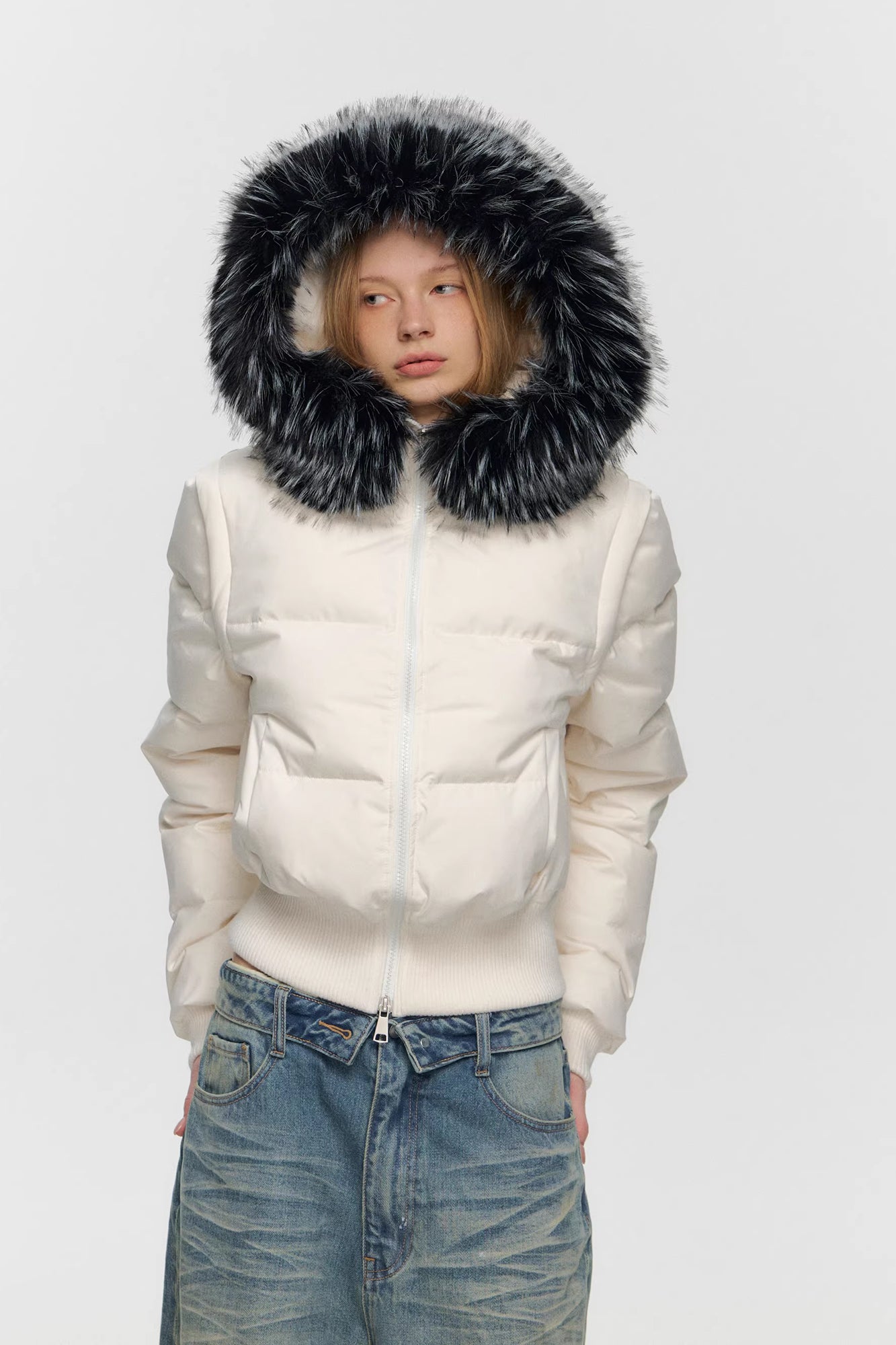 10AMSOTIIIIIIRED Detachable Sleeves Down Puffer Jacket