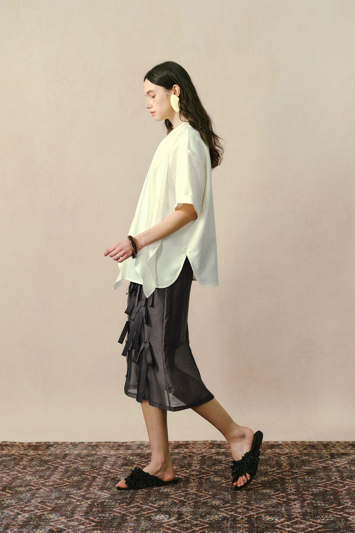 YUANYE Multi-Way Scarf-Tie Oversized Tee