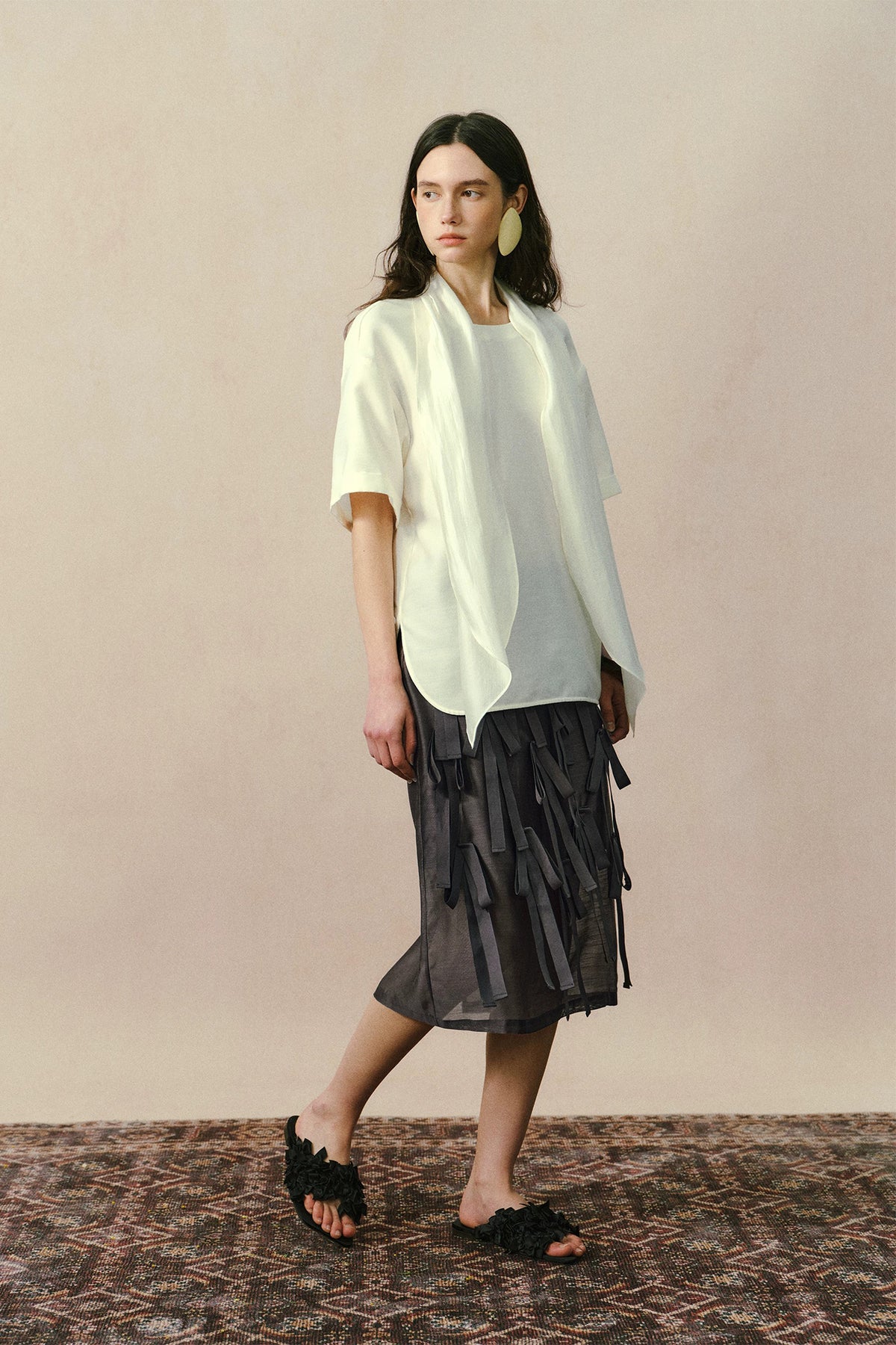 YUANYE Multi-Way Scarf-Tie Oversized Tee