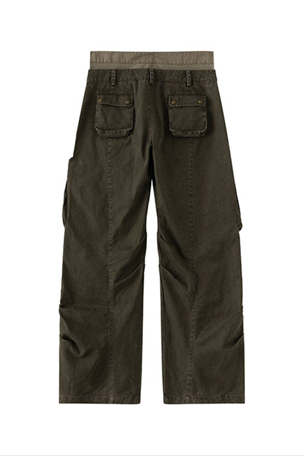 CESTNOUS Retro Washed Multi-Pocket Straight-Leg Cargo Pants