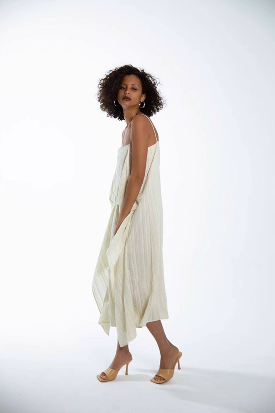 CAIRA Draped Panel Cami Midi Dress
