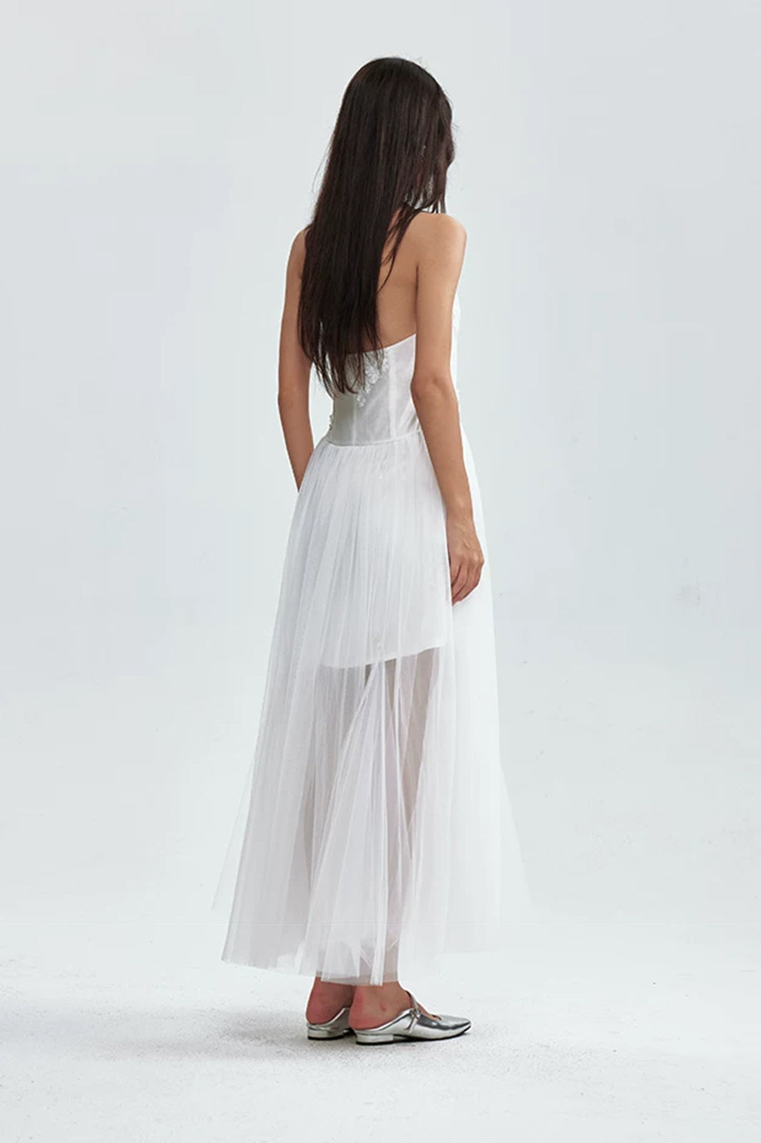 LAYERS Floral Embellished Halter Maxi Dress