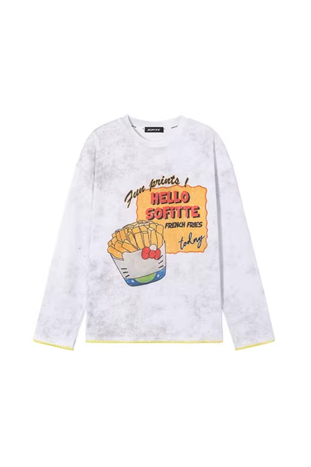 SOFITTE Distressed Fries Graphic Long-Sleeve Tee