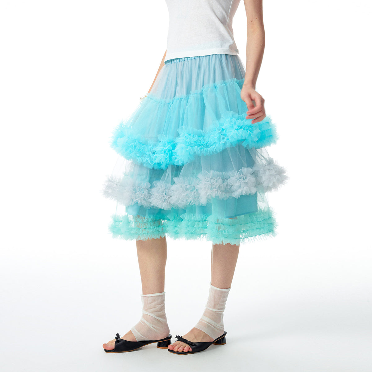 HSUSE Layered Ombré Mesh Cake Skirt