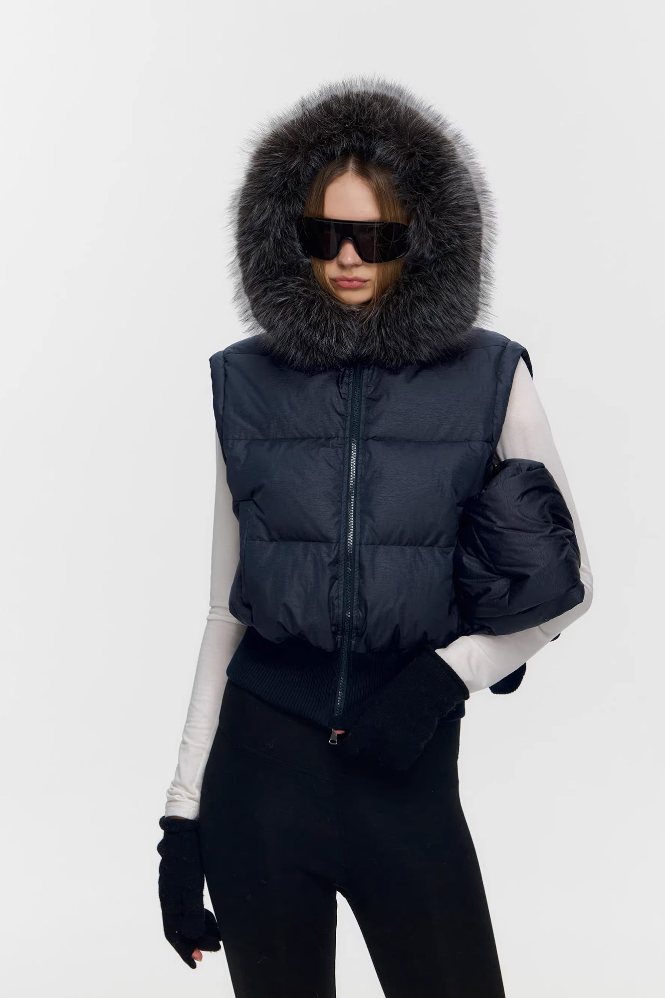 10AMSOTIIIIIIRED Detachable Sleeves Down Puffer Jacket