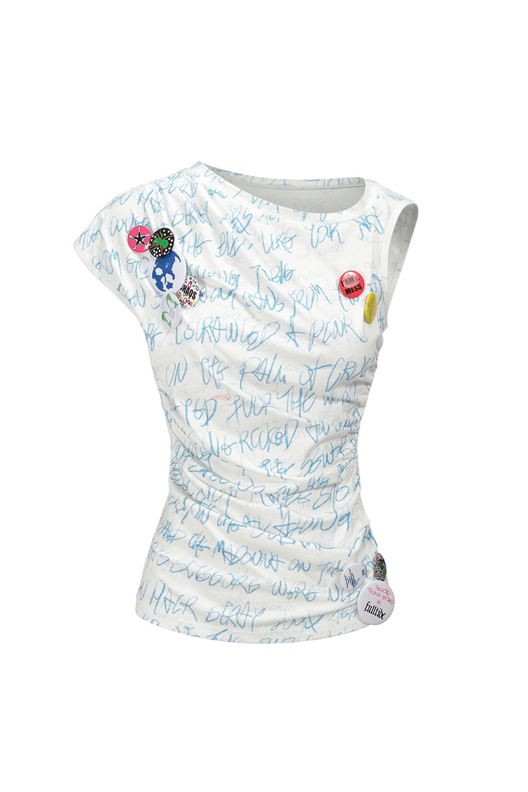 FULLTIDE Crinkled Handwritten Graphic T-Shirt