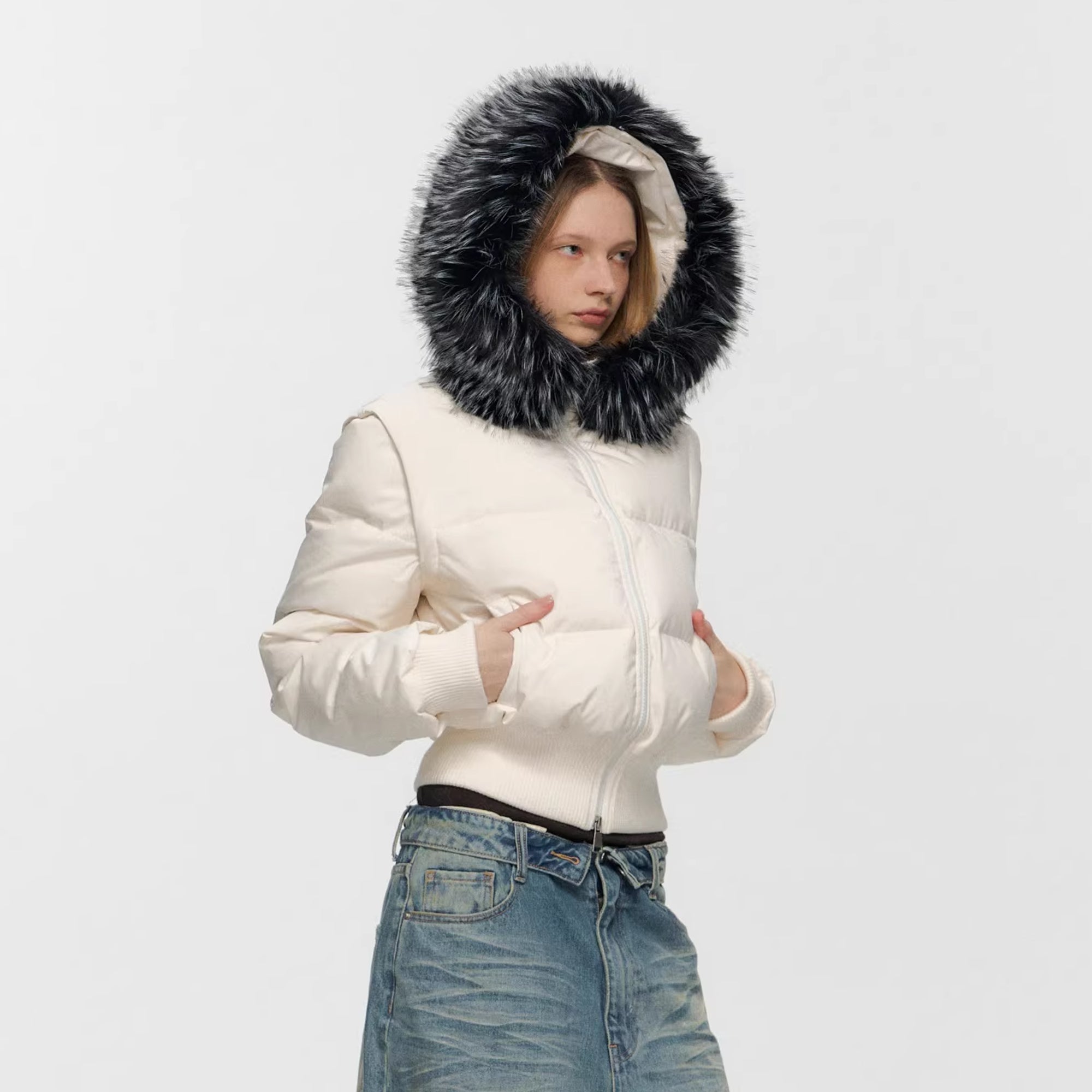 10AMSOTIIIIIIRED Detachable Sleeves Down Puffer Jacket