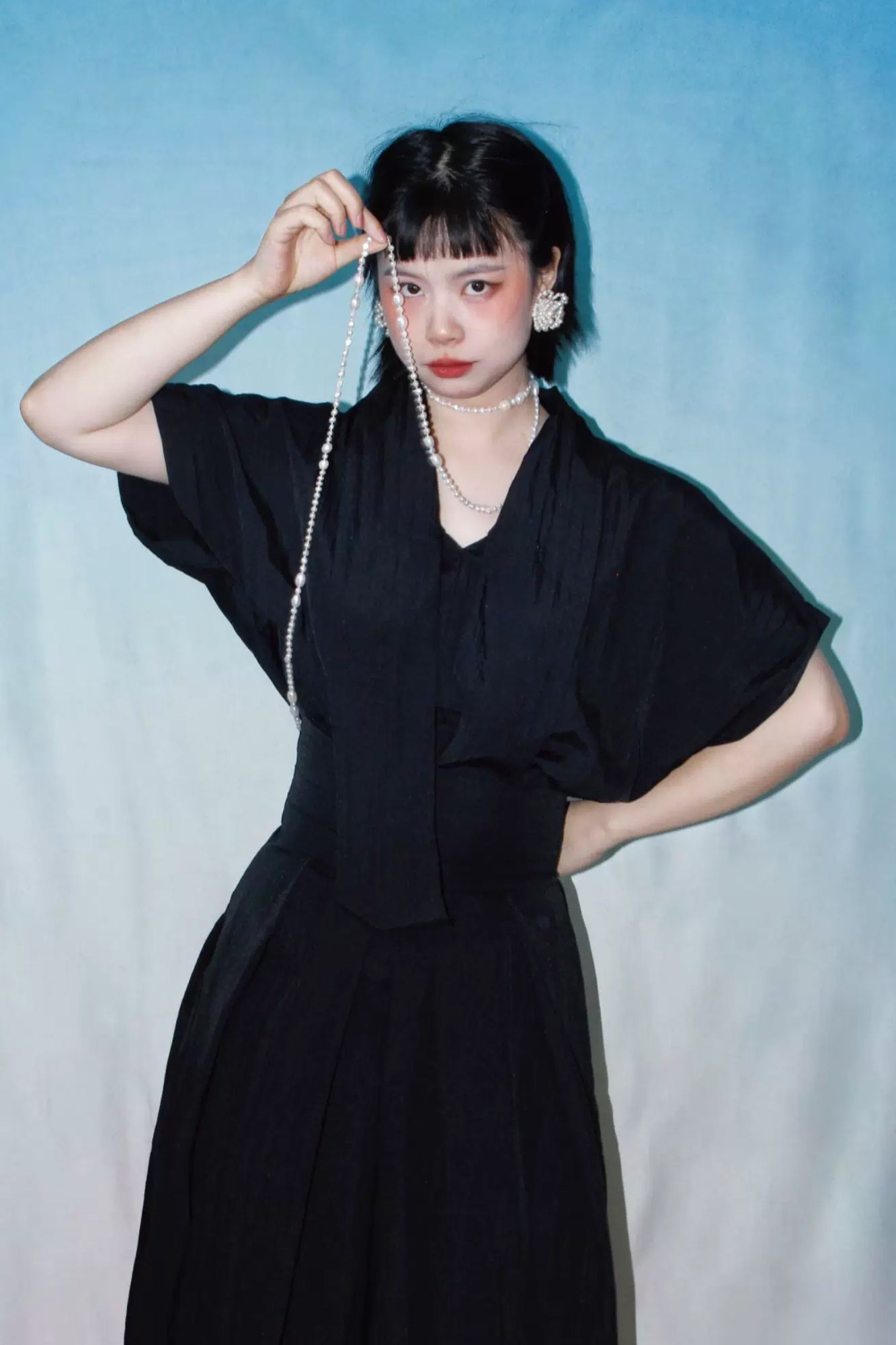 NOPMOB Scarf-Tie Pleated Maxi Dress