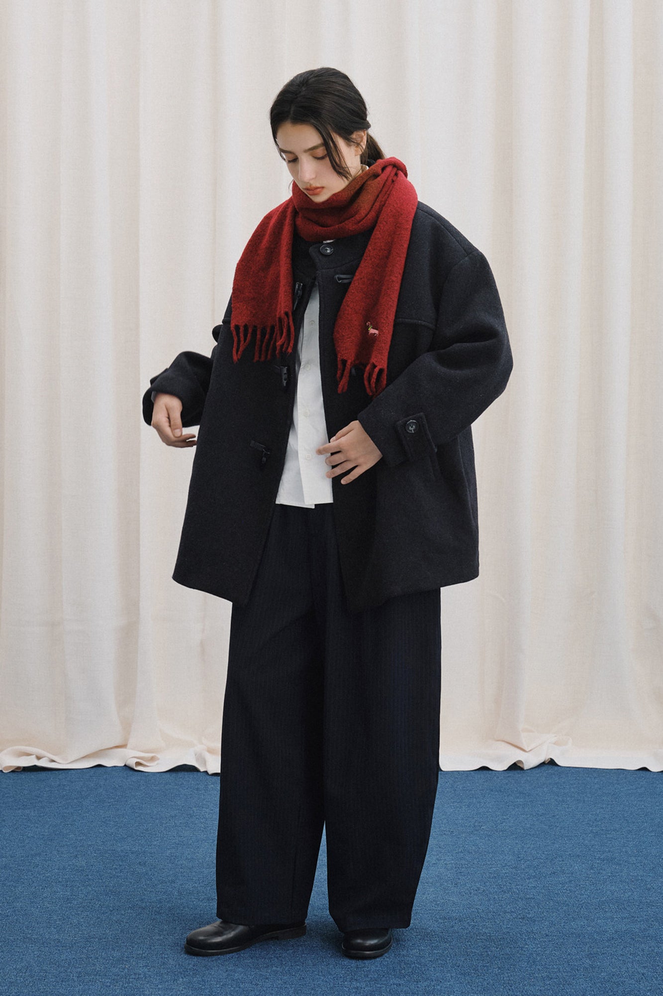 LIVINGTOWN Classic Toggle Wool-Blend Coat