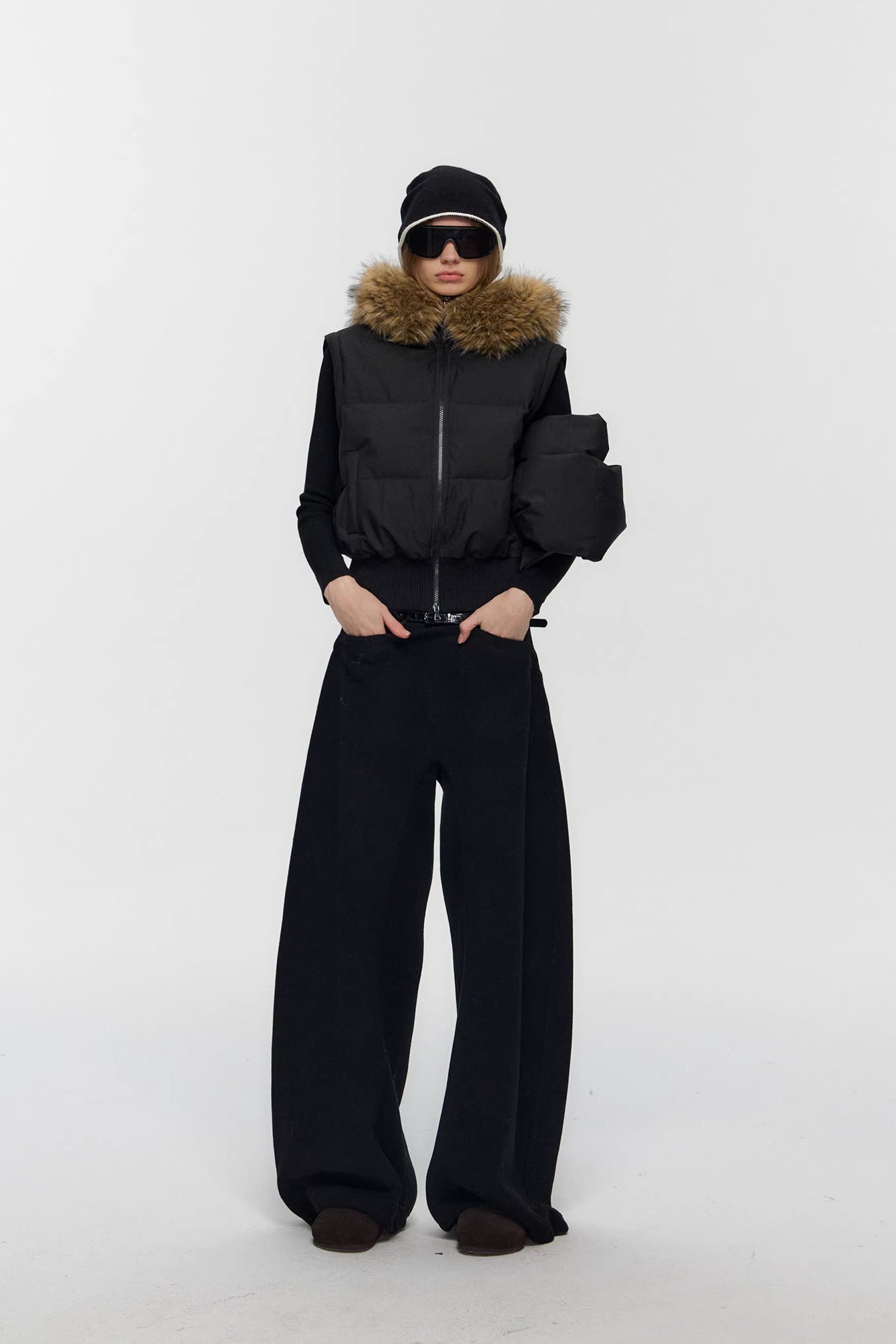 10AMSOTIIIIIIRED Detachable Sleeves Down Puffer Jacket