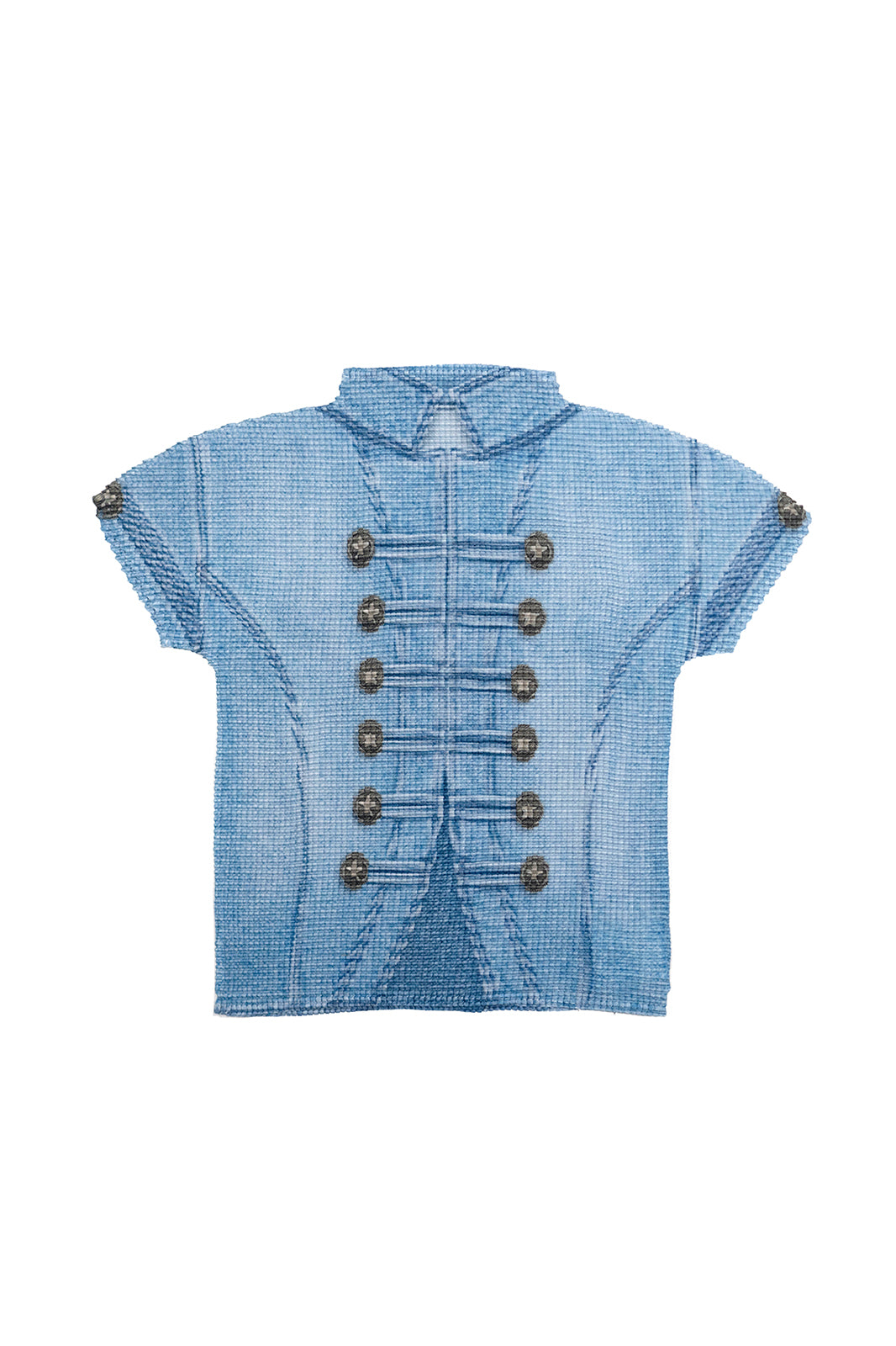 MOF Military-Inspired Graphic Pleated T-Shirt