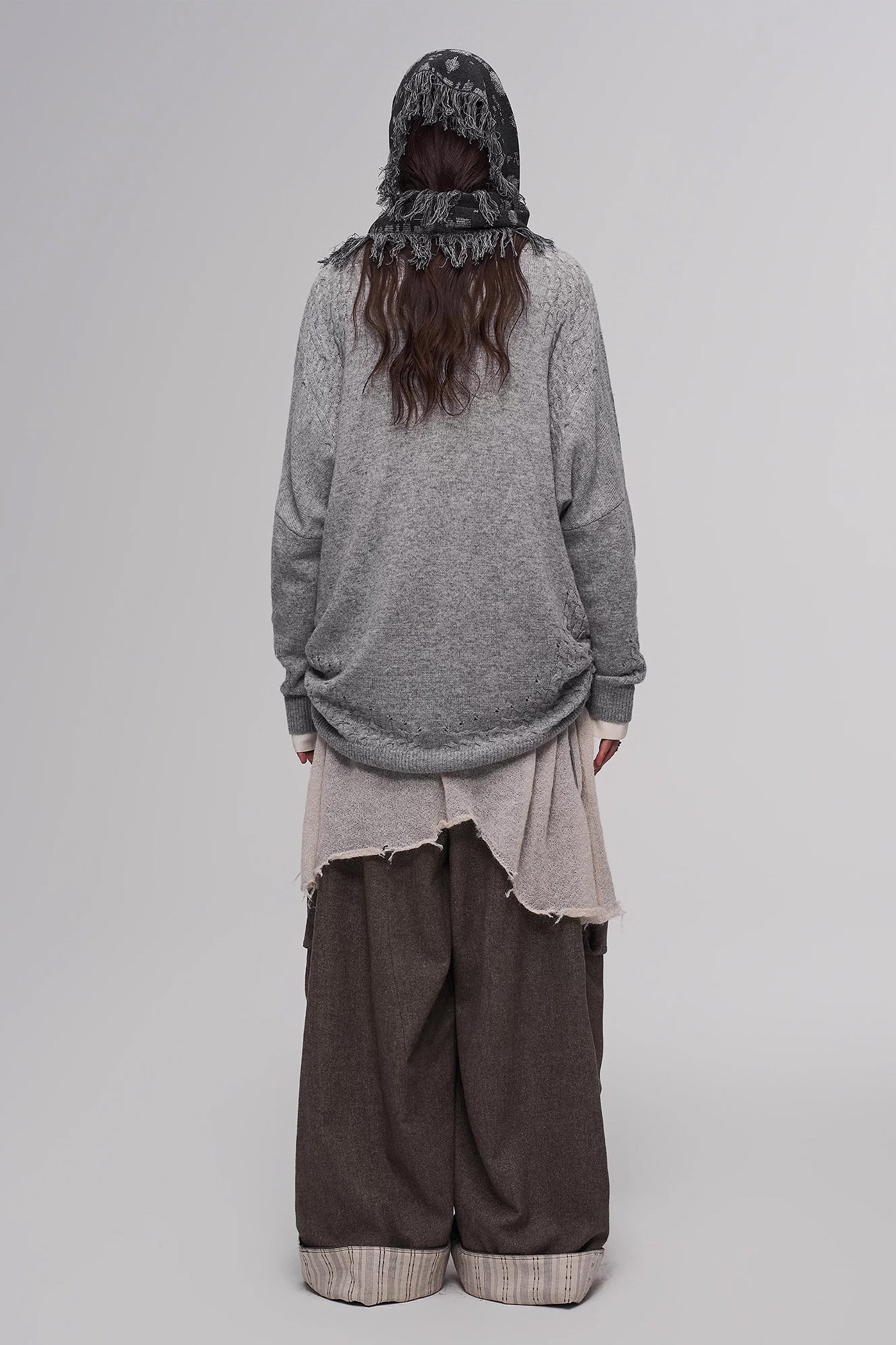 ILNya Nieternite Nifutur Striped Lining Oversized Wool-Blend Trousers