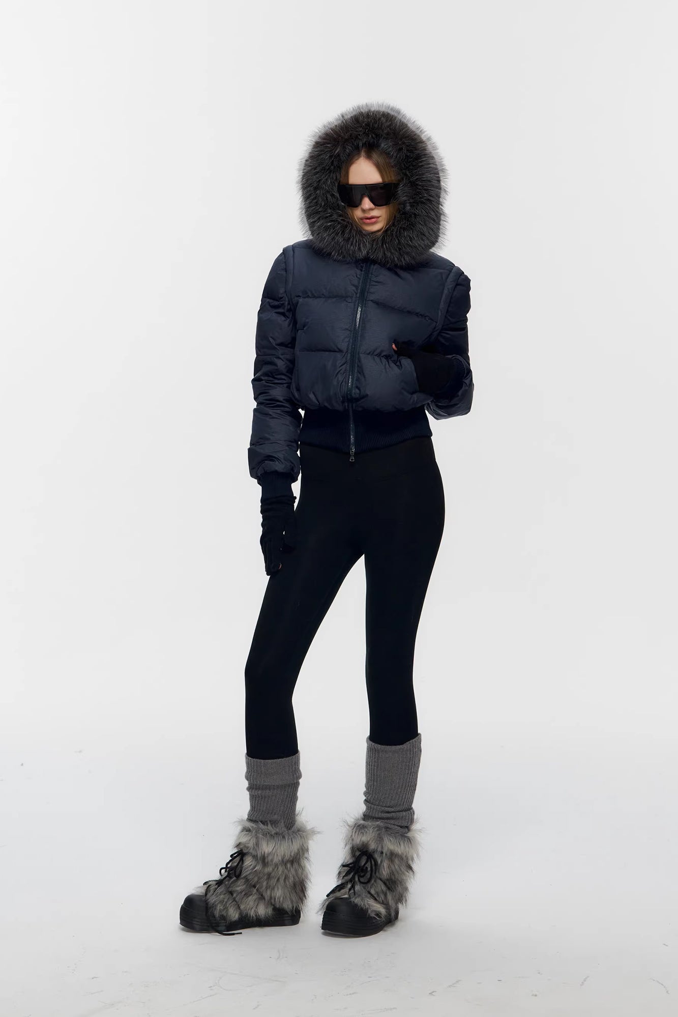 10AMSOTIIIIIIRED Detachable Sleeves Down Puffer Jacket