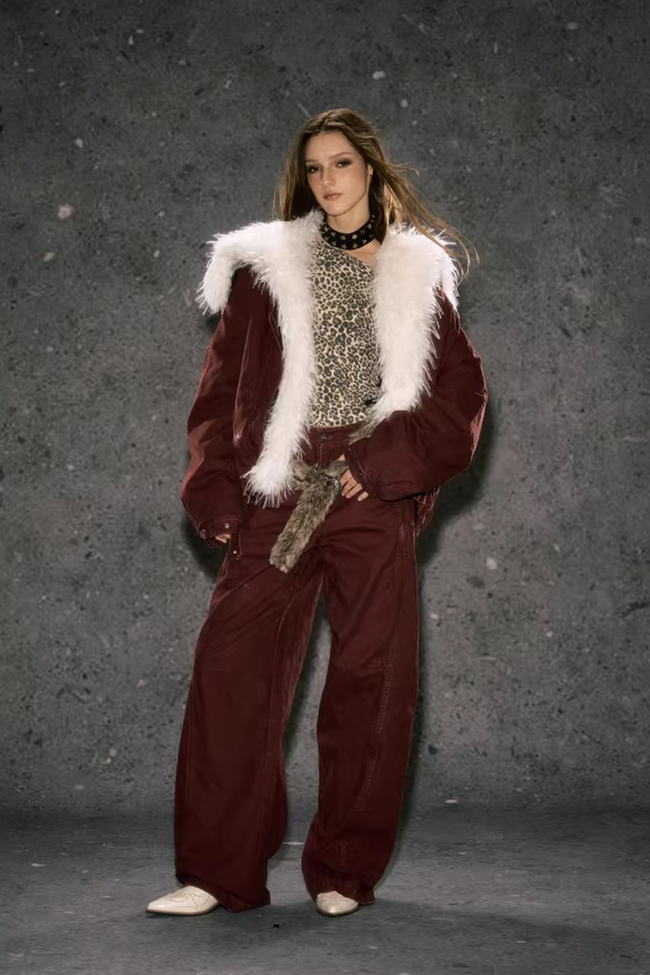 10AMSOTIIIIIIRED Detachable Faux-Fur Collar Puffer Jacket