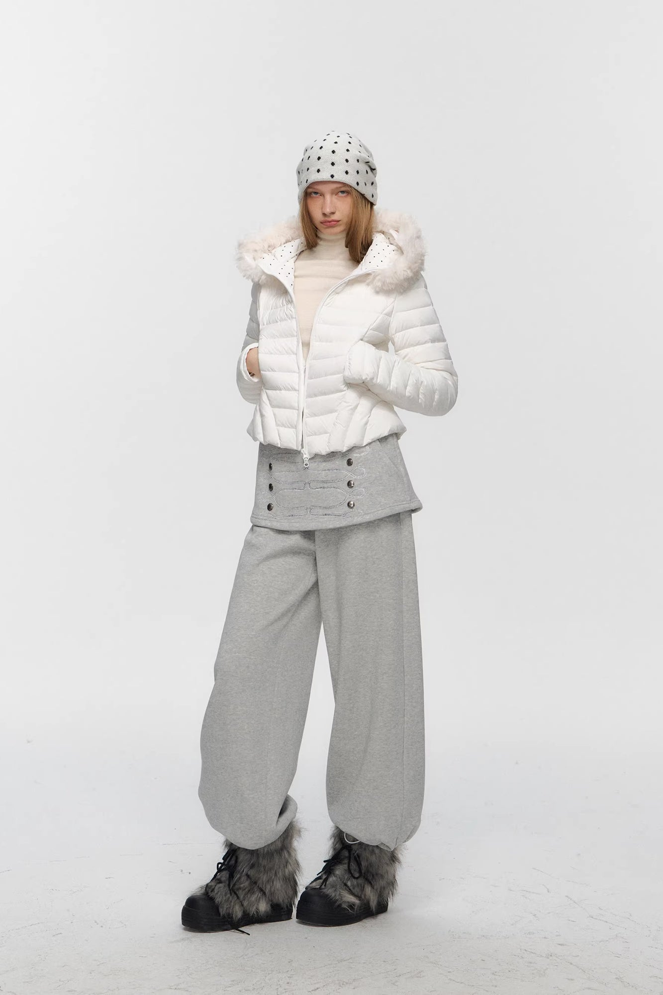 10AMSOTIIIIIIRED Detachable Faux-Fur Quilted Down Jacket