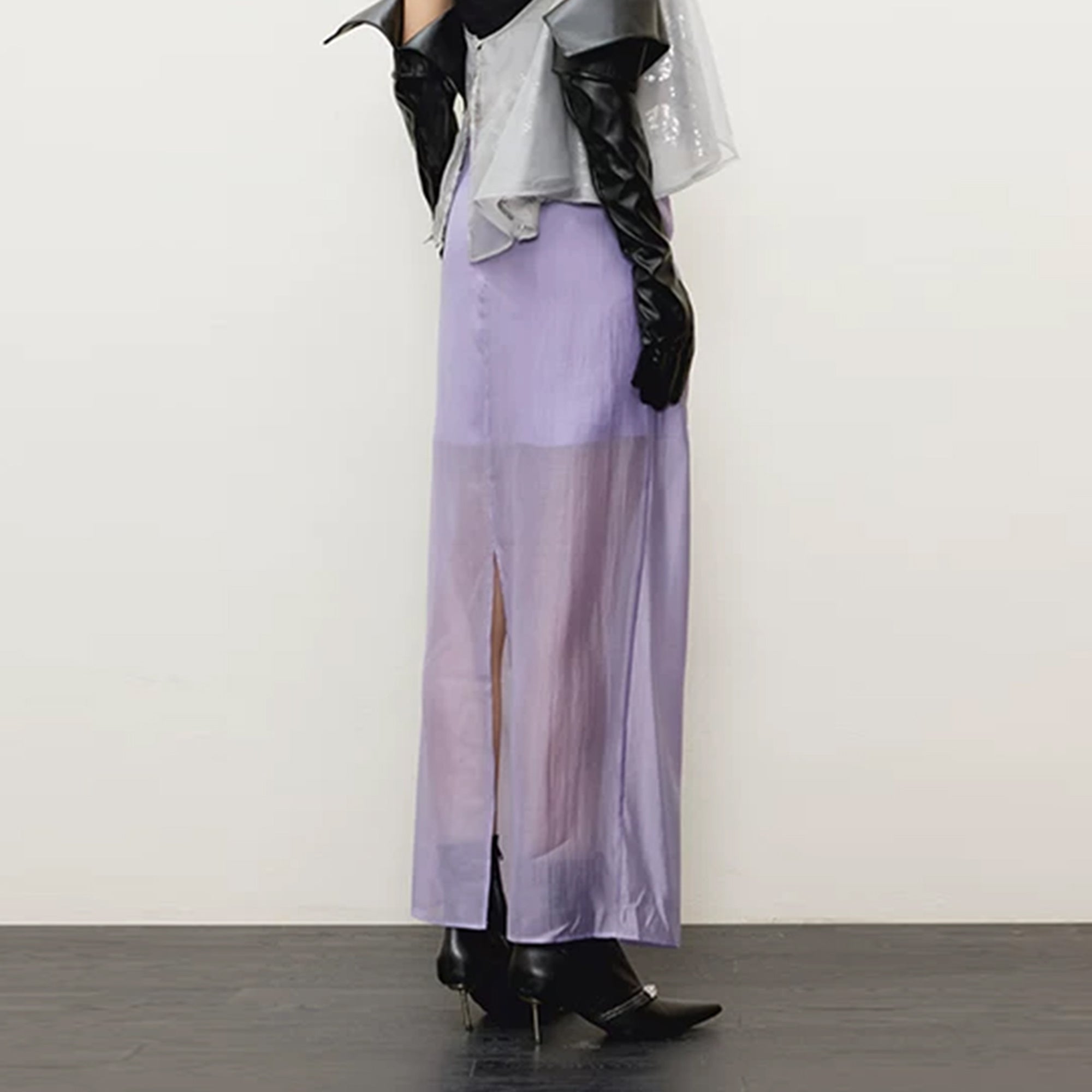 LAYERS Essential Draped Side-Slit Maxi Skirt