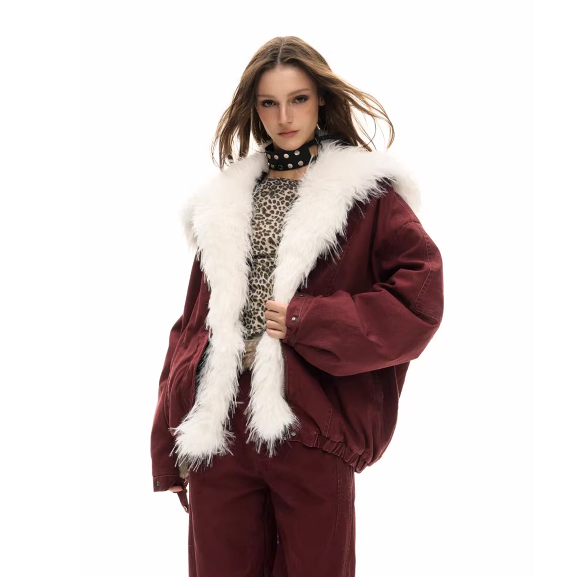 10AMSOTIIIIIIRED Detachable Faux-Fur Collar Puffer Jacket