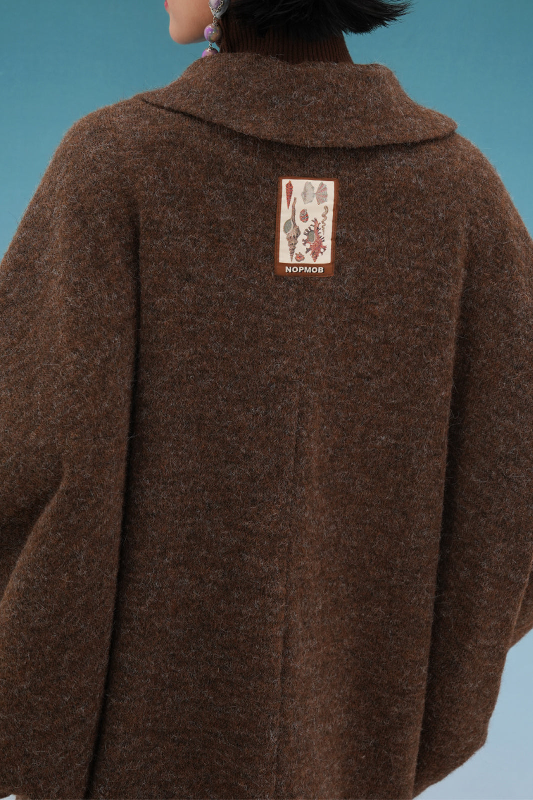 NOPMOB Retro Cocoon-Silhouette Padded Cape Coat