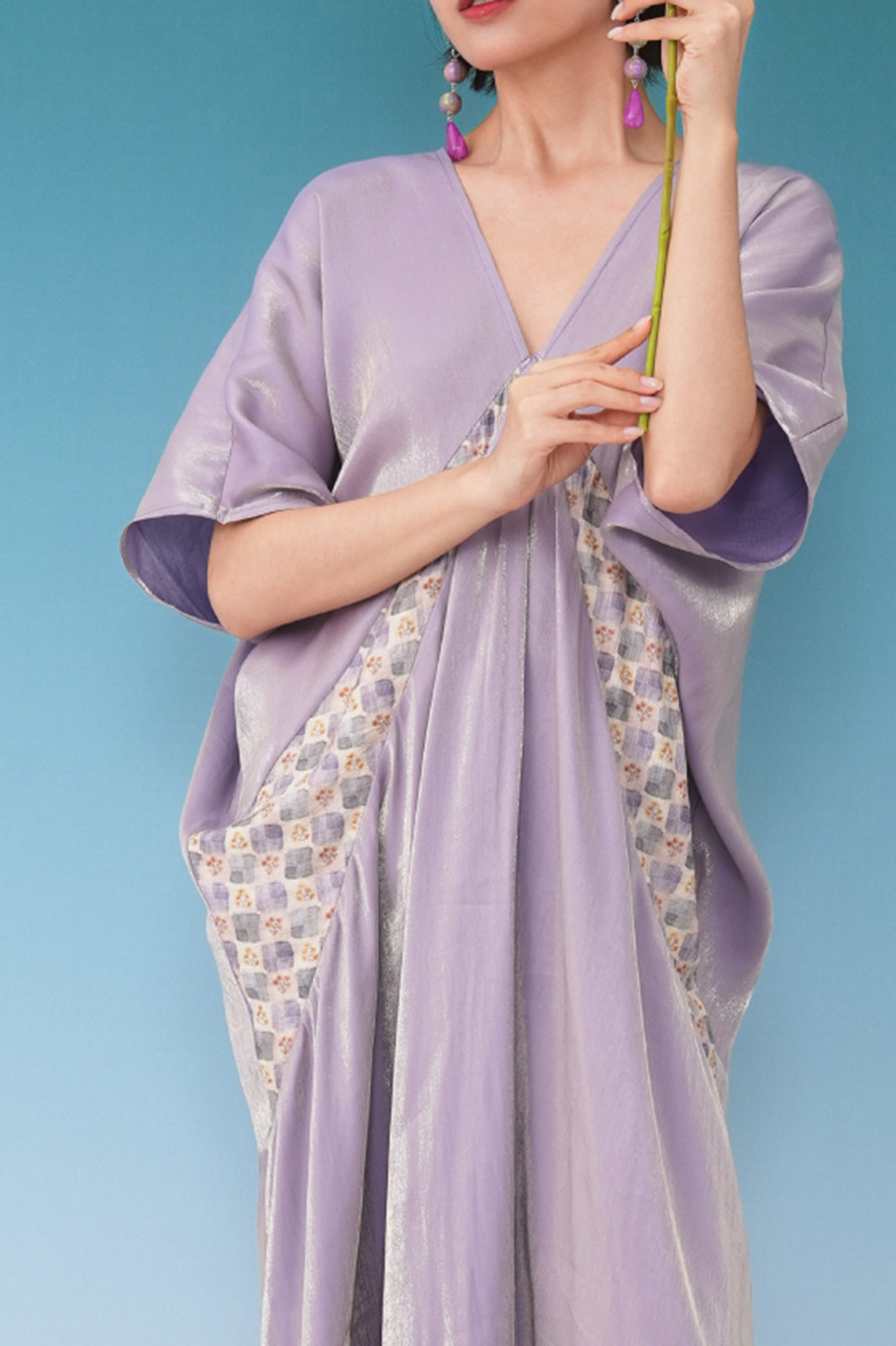 NOPMOB Spliced Luster Draped Maxi Dress