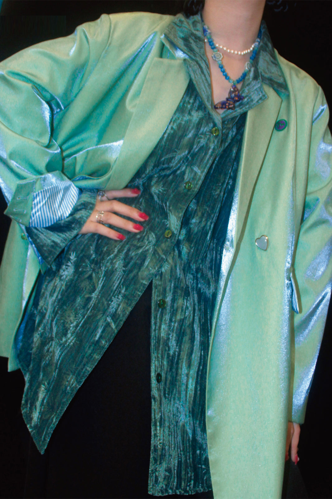NOPMOB Retro Shimmery Oversized Blazer