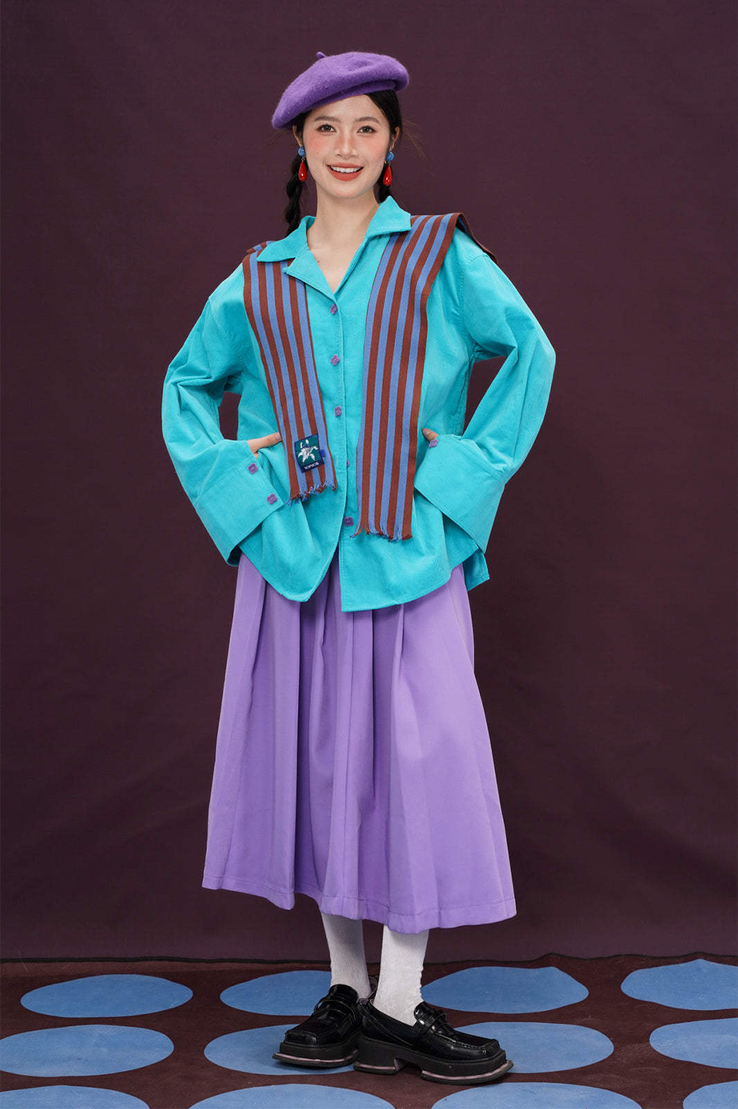 NOPMOB Retro Boho Corduroy Wide-Fit Shirt